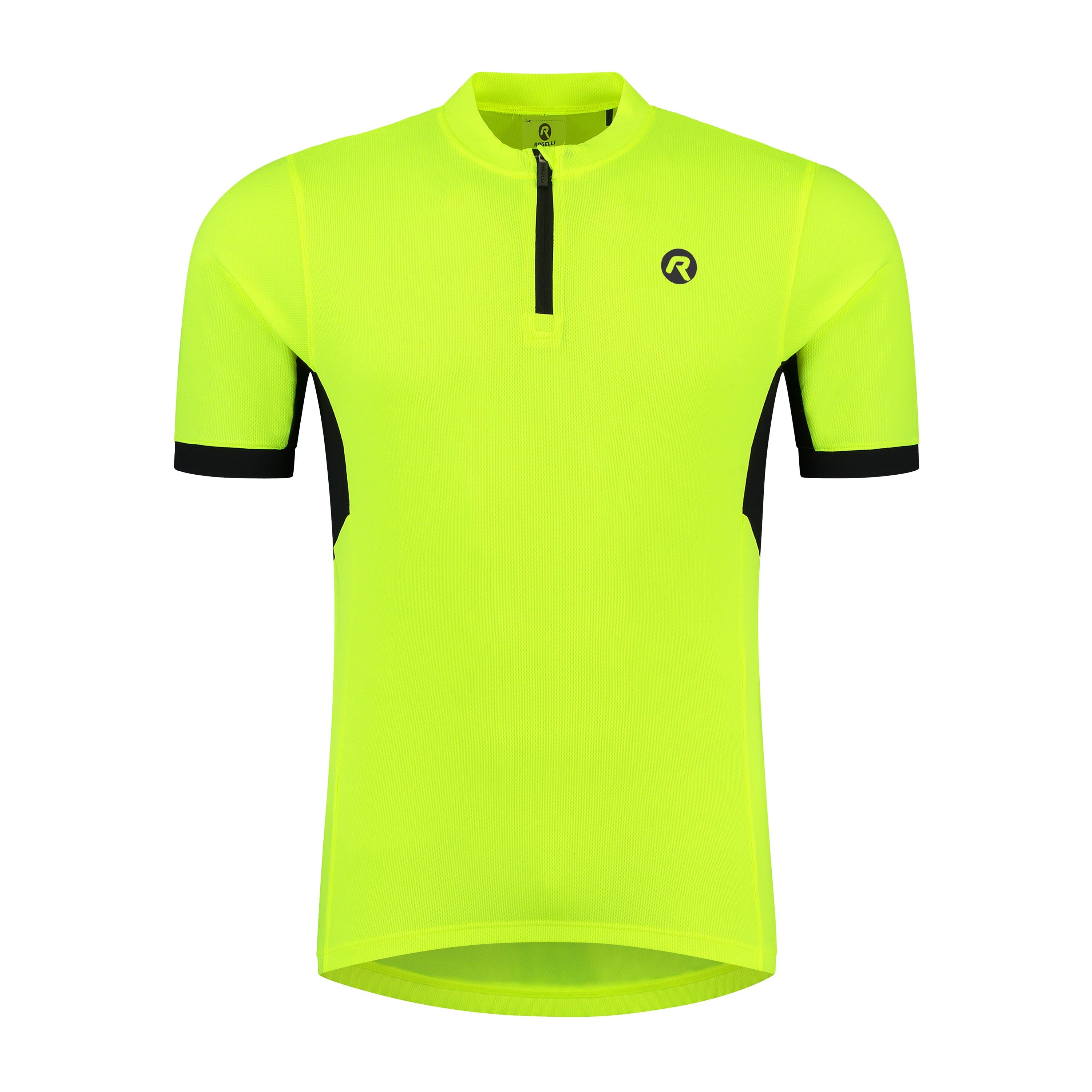 Rogelli Core fietsshirt heren fluor korte mouw voorkant.