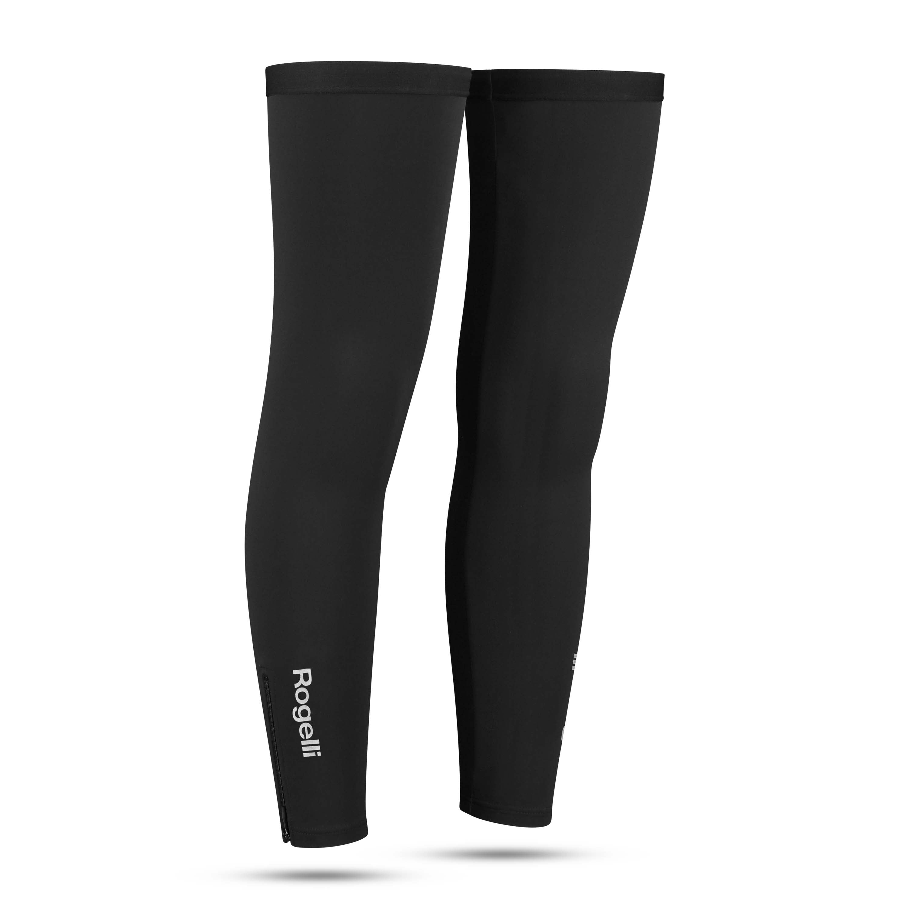 Rogelli Promo beenwarmers zwart als verlenging van korte fietsbroek.