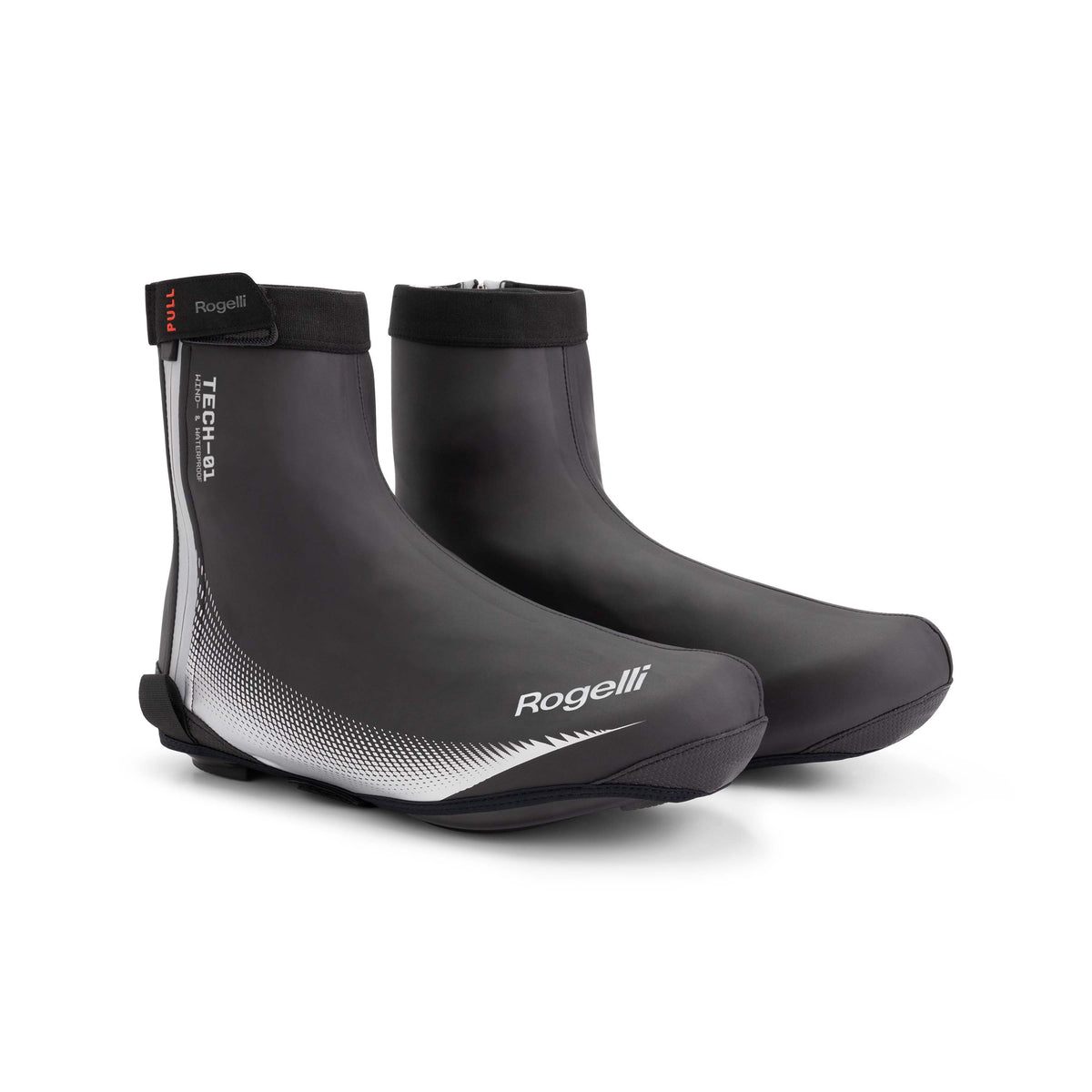 Rogelli Fiandrex onderschoenen zwart beschermen voeten tegen regen voorkant.
