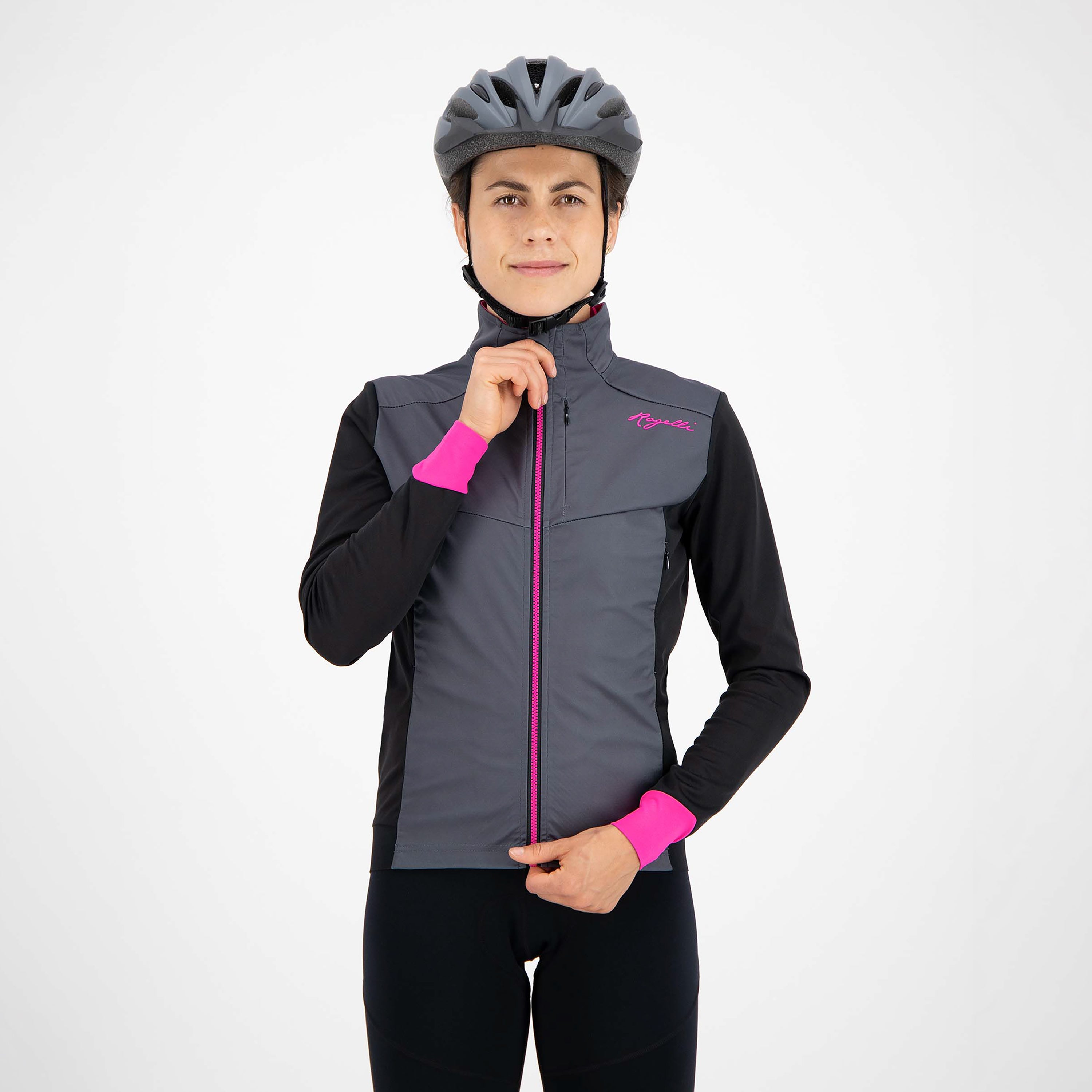 Contenta winterjack damen - grau/rosa/schwarz