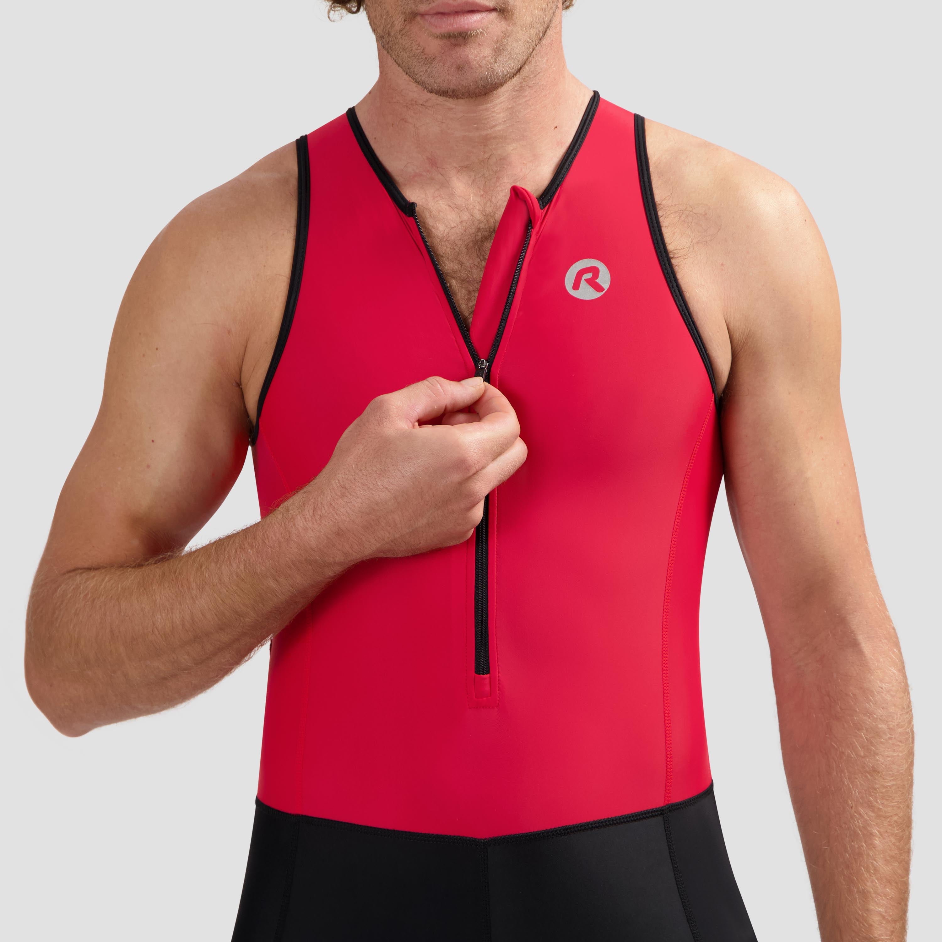 Florida Triathlon Pak Zonder Mouw - Zwart/Rood