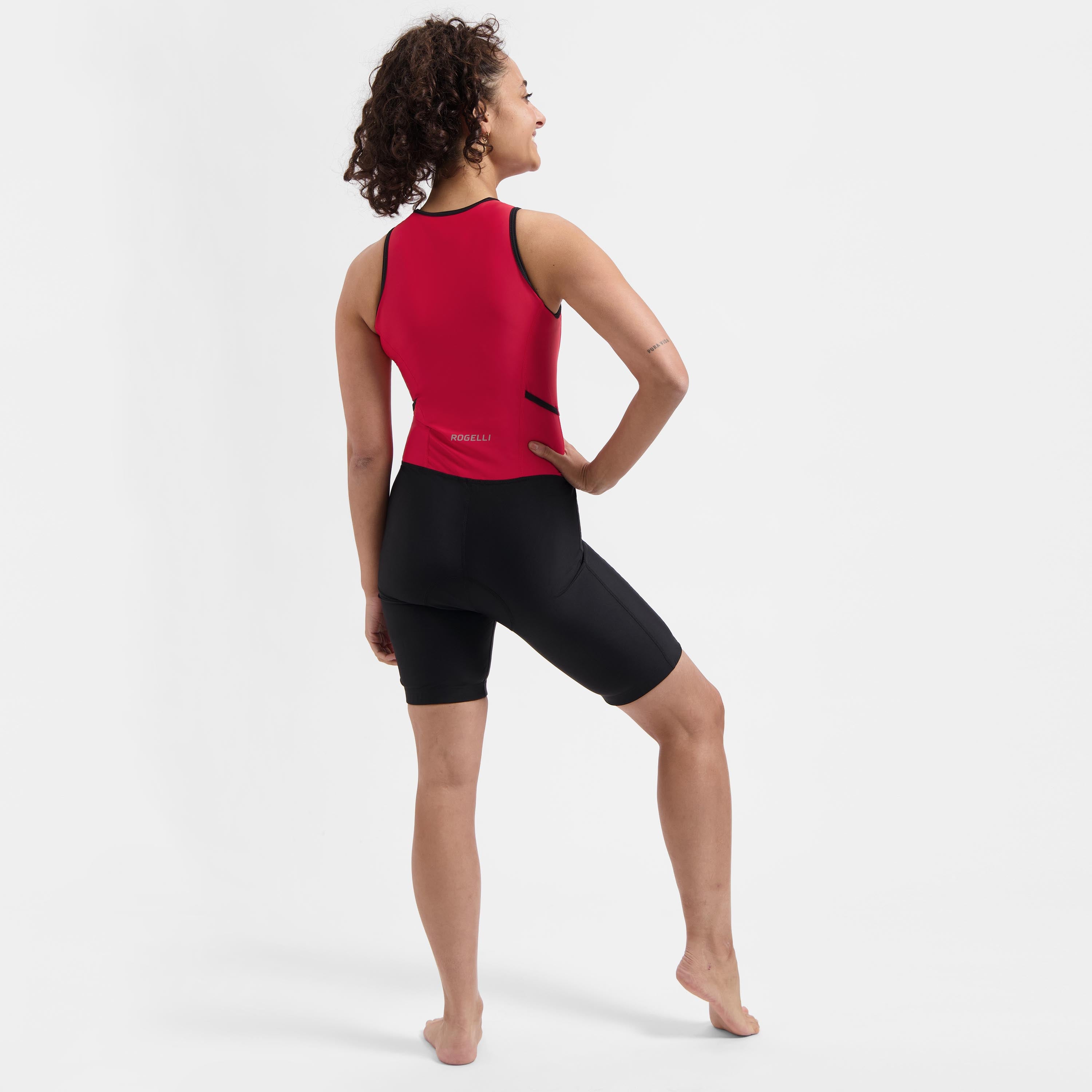 Florida Triathlonanzug ohne Ärmel - Schwarz/Rot