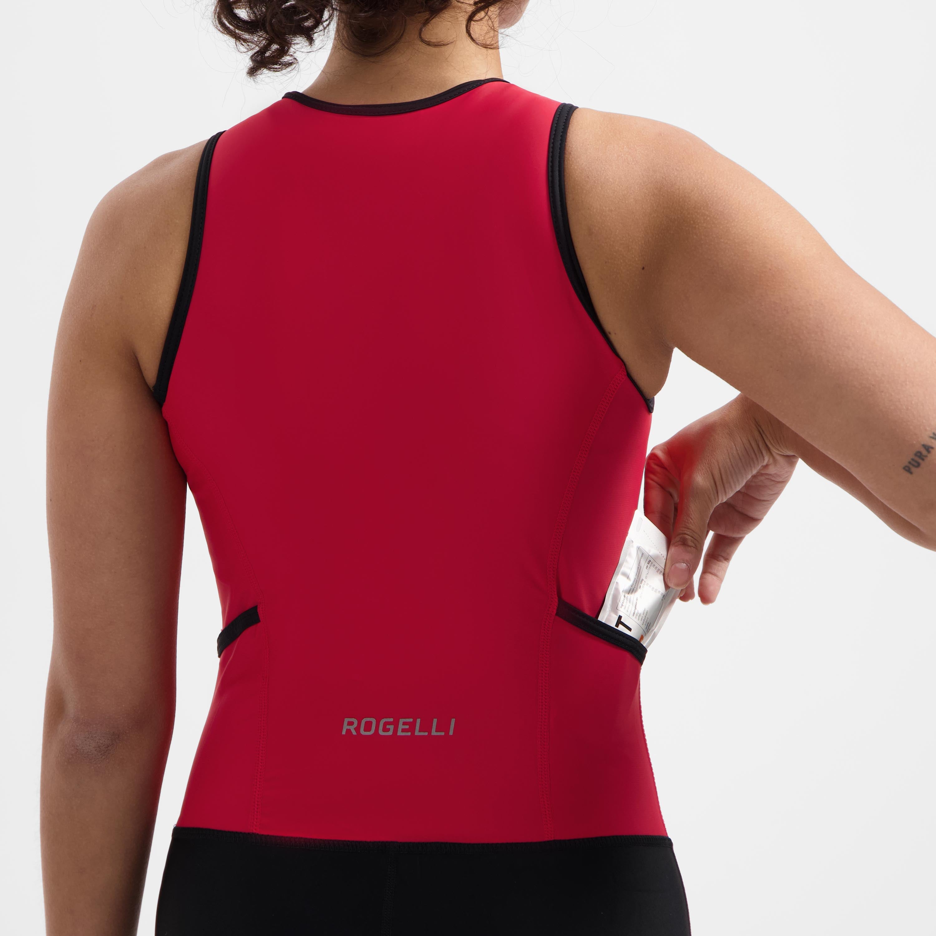 Florida Triathlonanzug ohne Ärmel - Schwarz/Rot