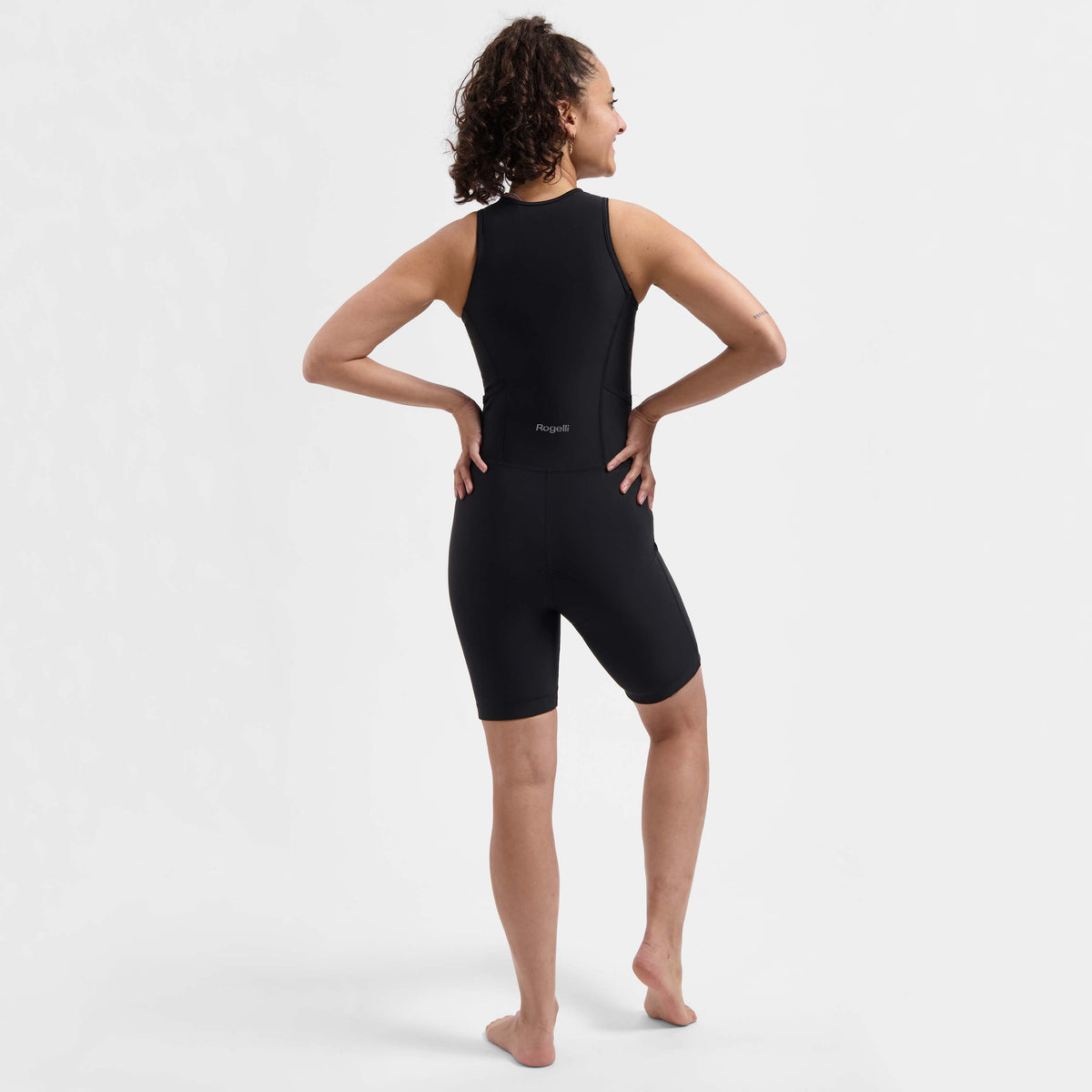 Rogelli Florida combinaison de triathlon sans manches noir Femme porté total coup de dos.