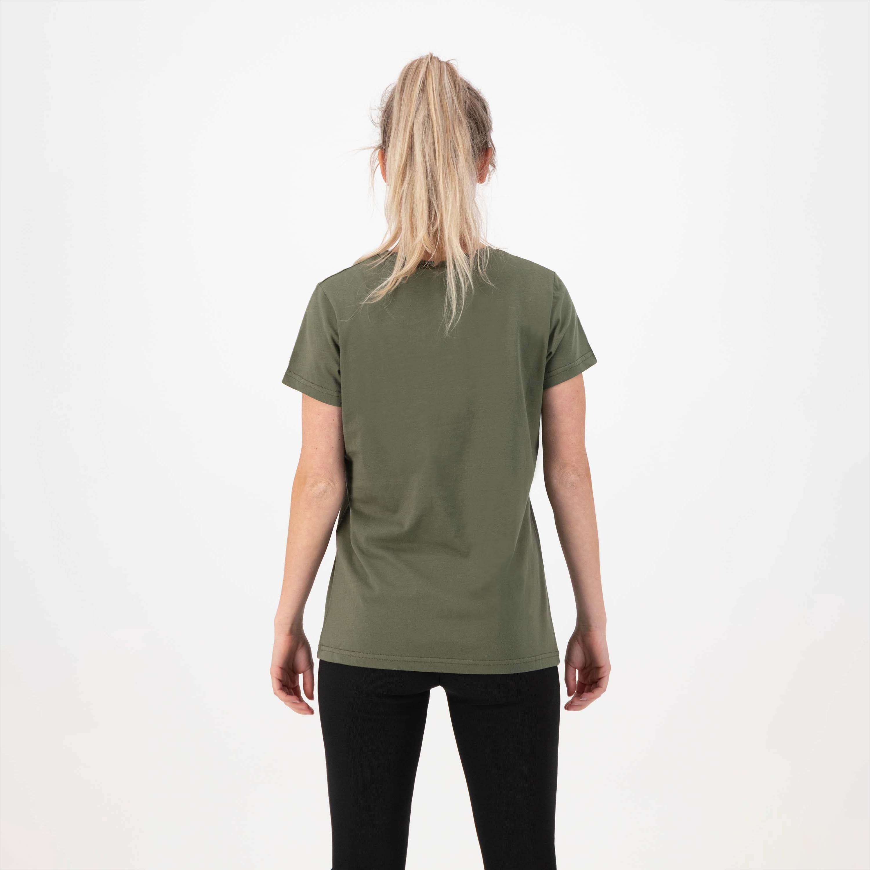 Enjoy life graphic T -shirt ladies - Army green
