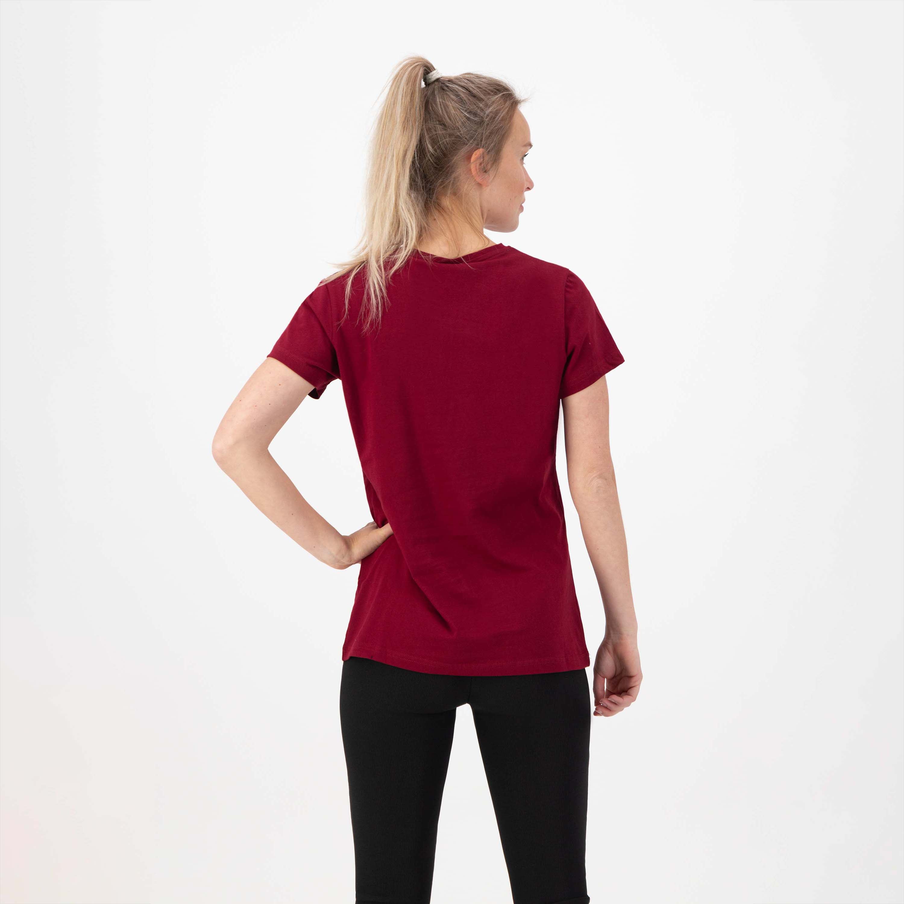 Enjoy Life Graphic T -shirt Ladies - Bordeaux