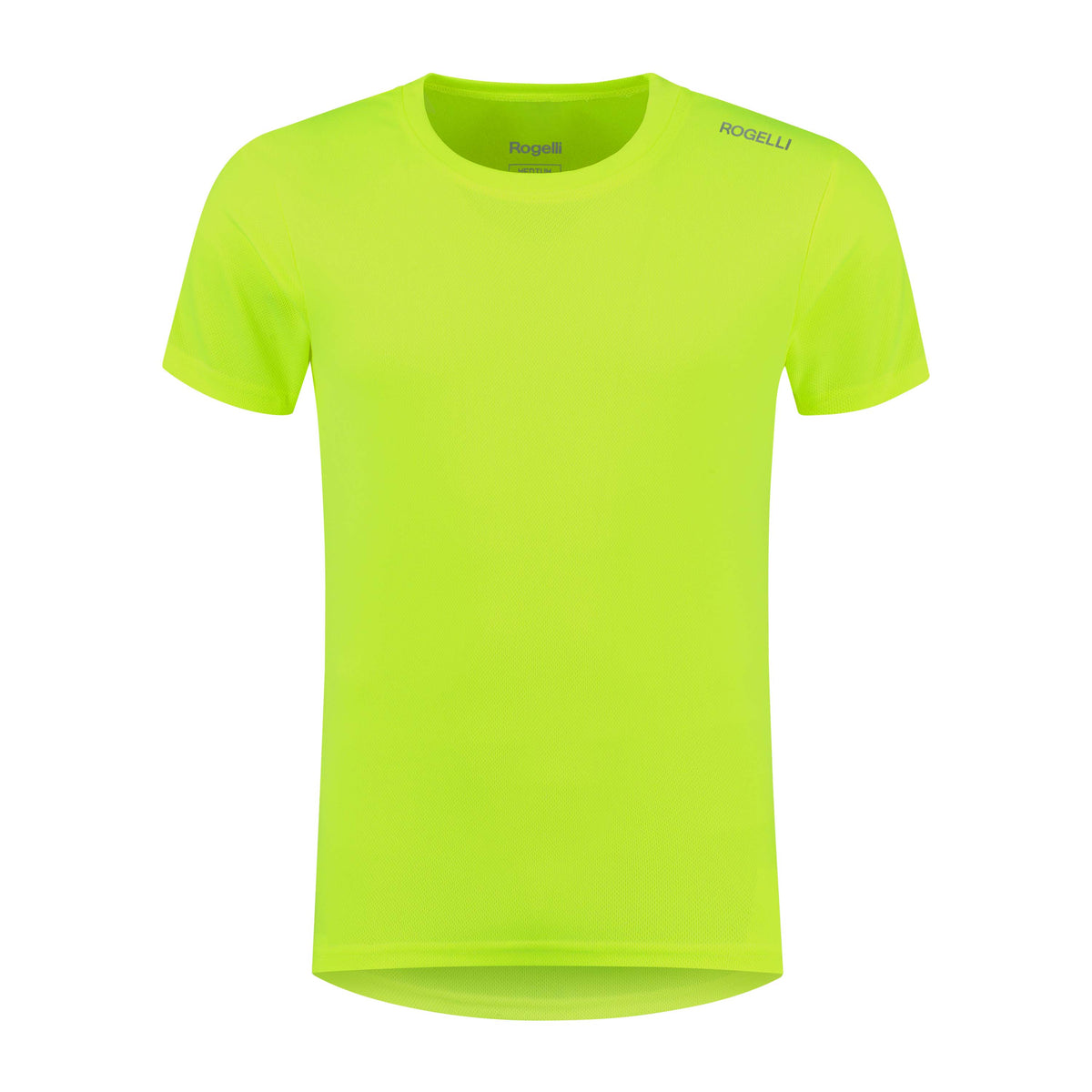 Rogelli Promo shirt korte mouw heren fluor voorkant.
