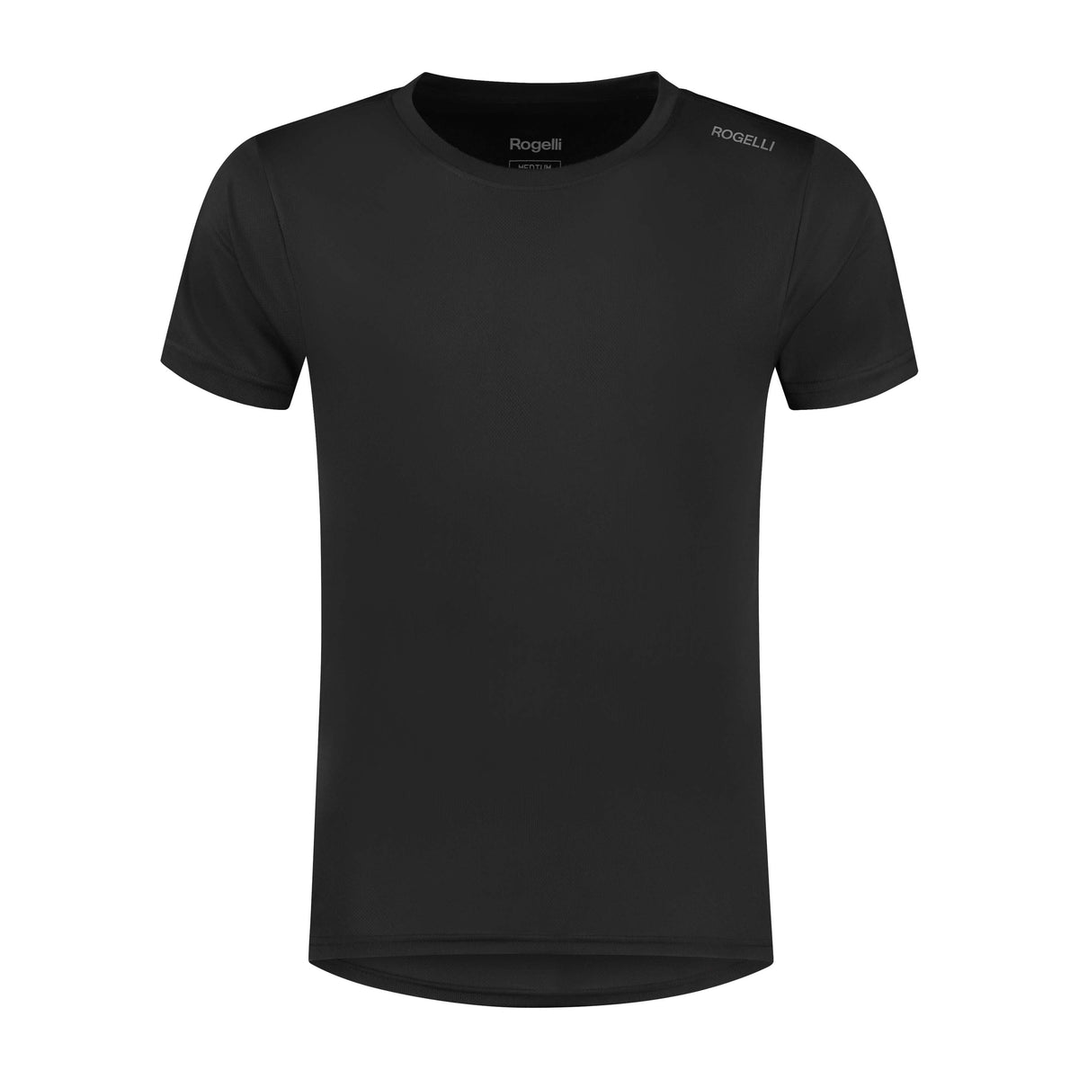Rogelli Promo shirt korte mouw heren zwart voorkant.