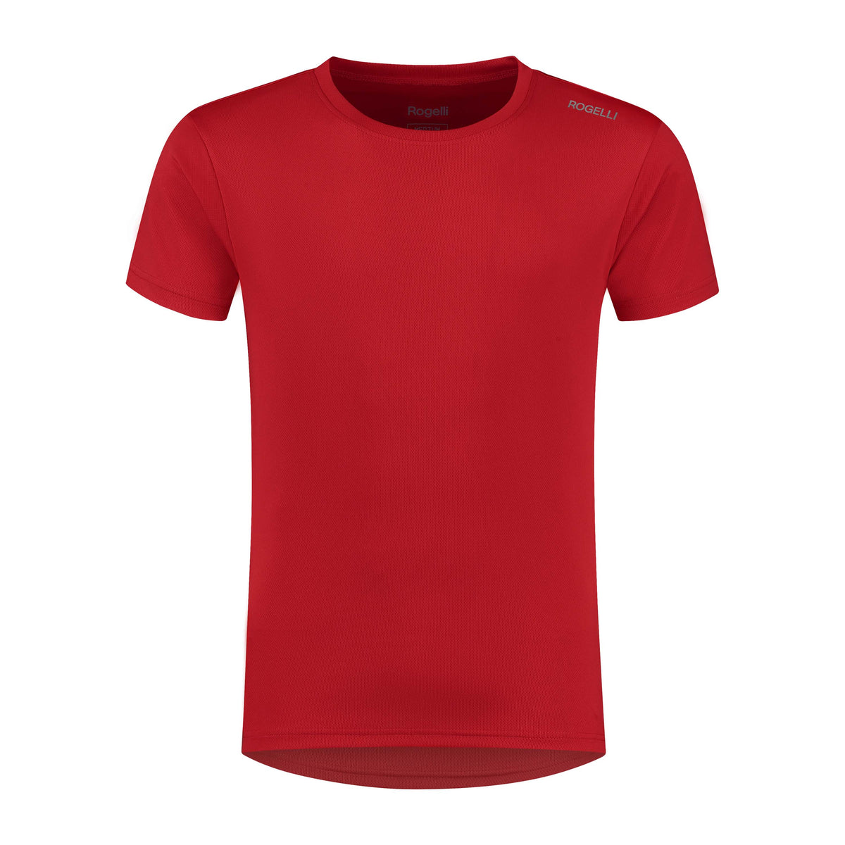 Rogelli Promo shirt korte mouw heren rood gedragen voorkant.