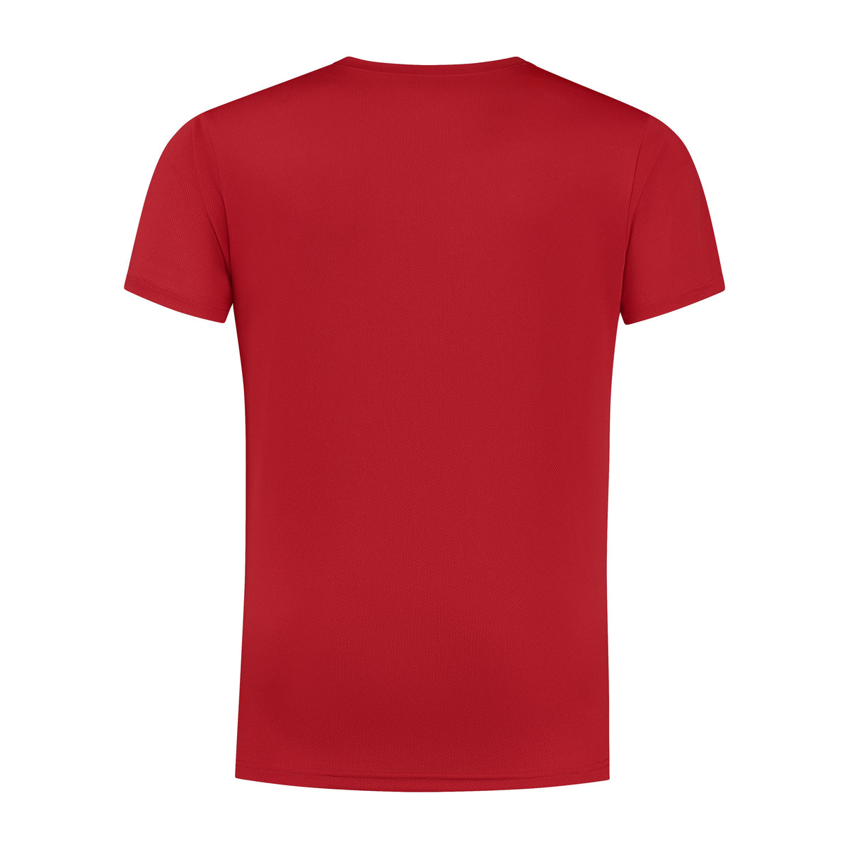 Rogelli Promo shirt korte mouw heren rood gedragen achterkant.