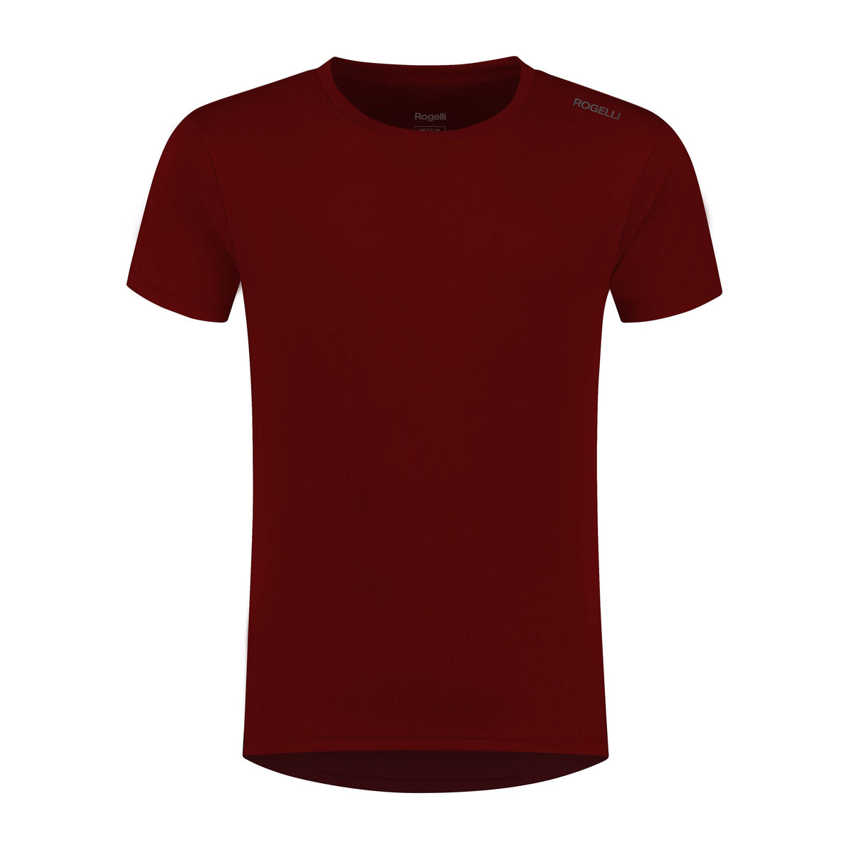 Rogelli Promo shirt korte mouw heren bordeaux voorkant.