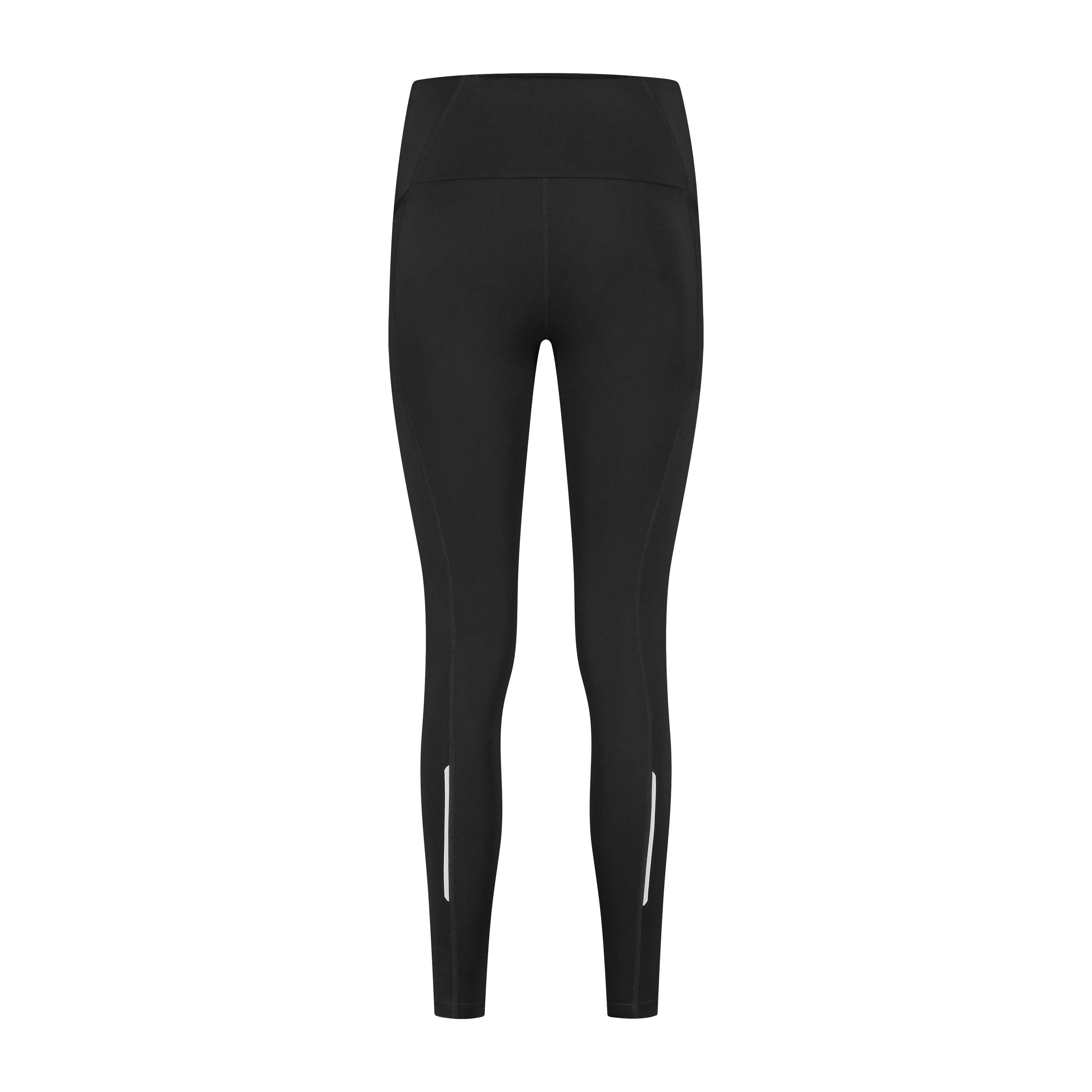 Rogelli Essential lange hardloopbroek dames zwart achterkant.