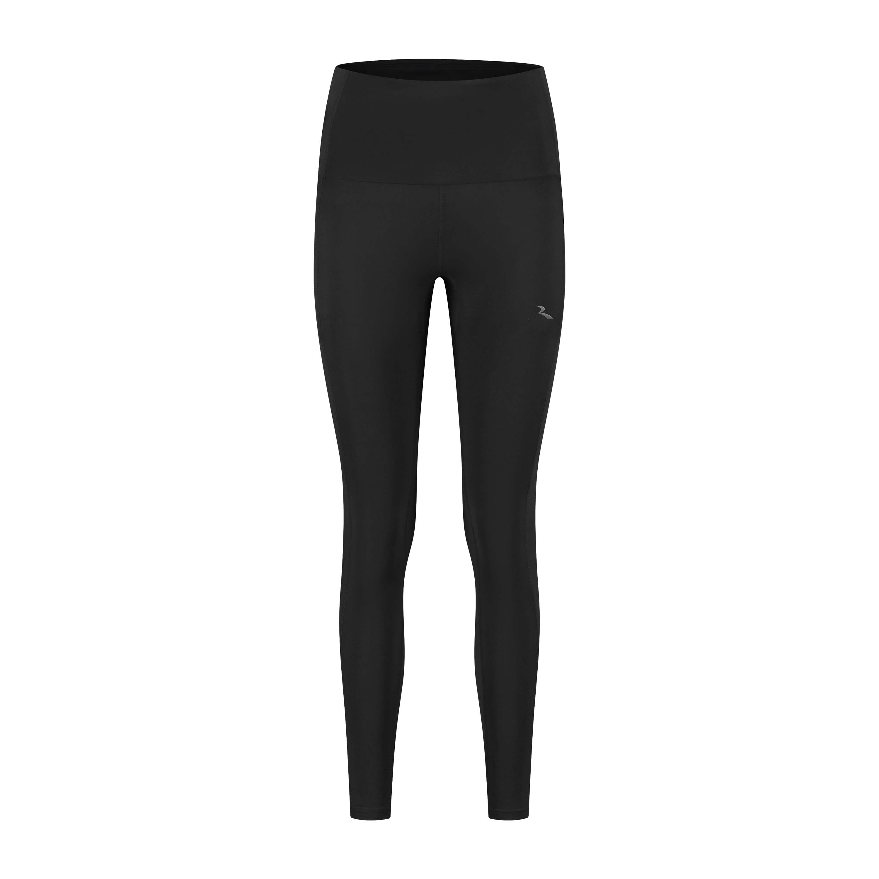 Rogelli Essential lange hardloopbroek dames zwart voorkant.
