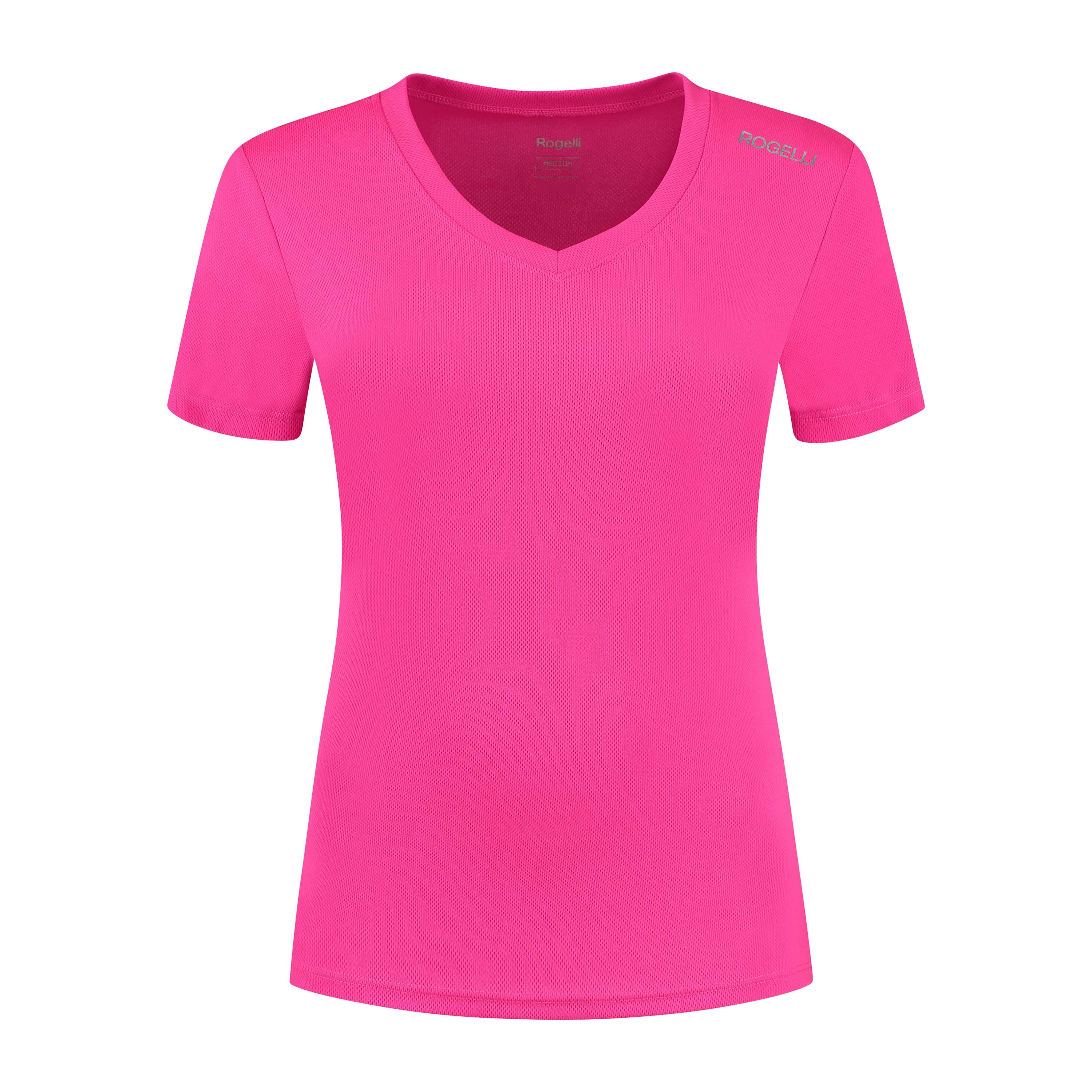Rogelli Promo shirt korte mouw dames roze voorkant.