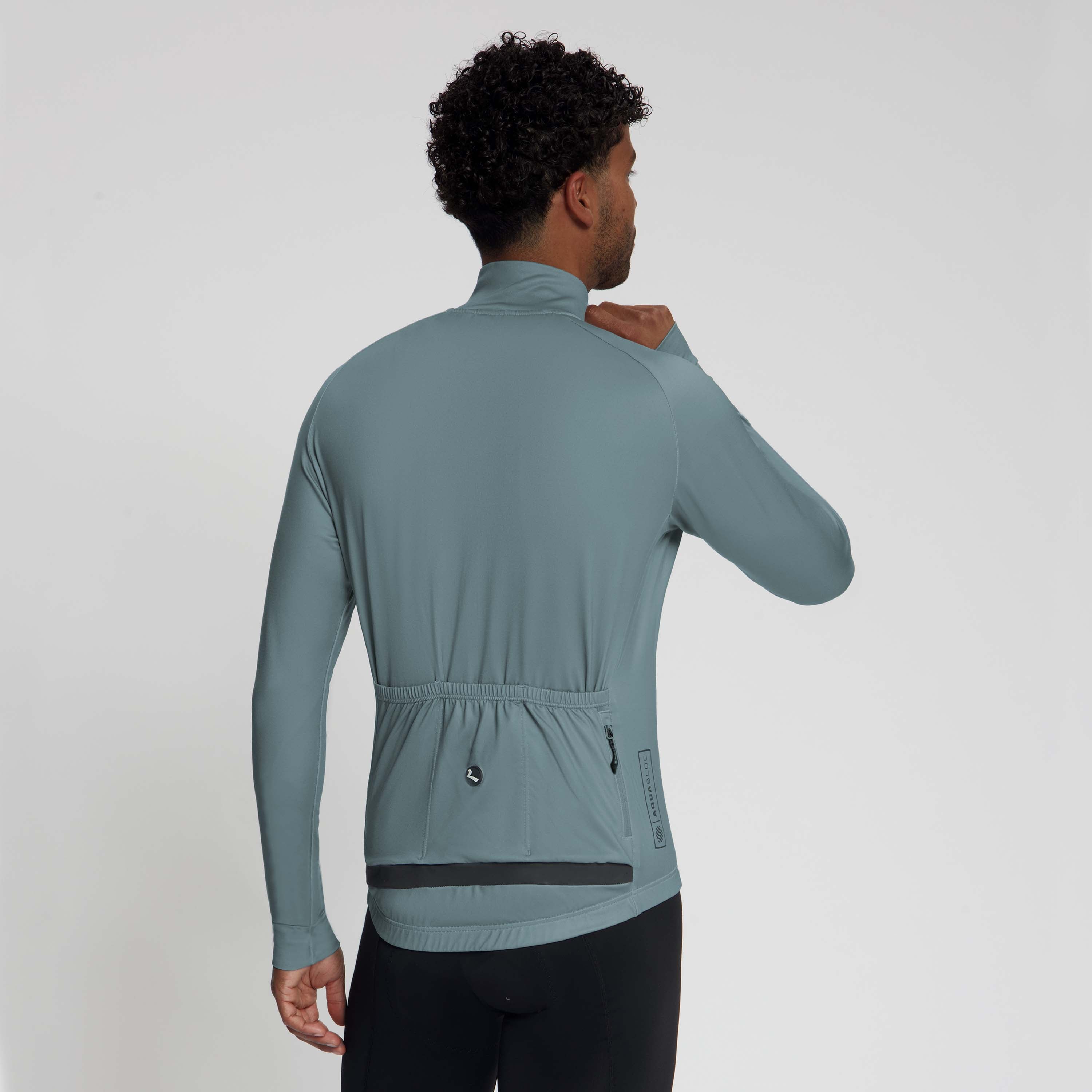 Rogelli Essential II L/S fietsshirt heren grey gedragen achterkant.