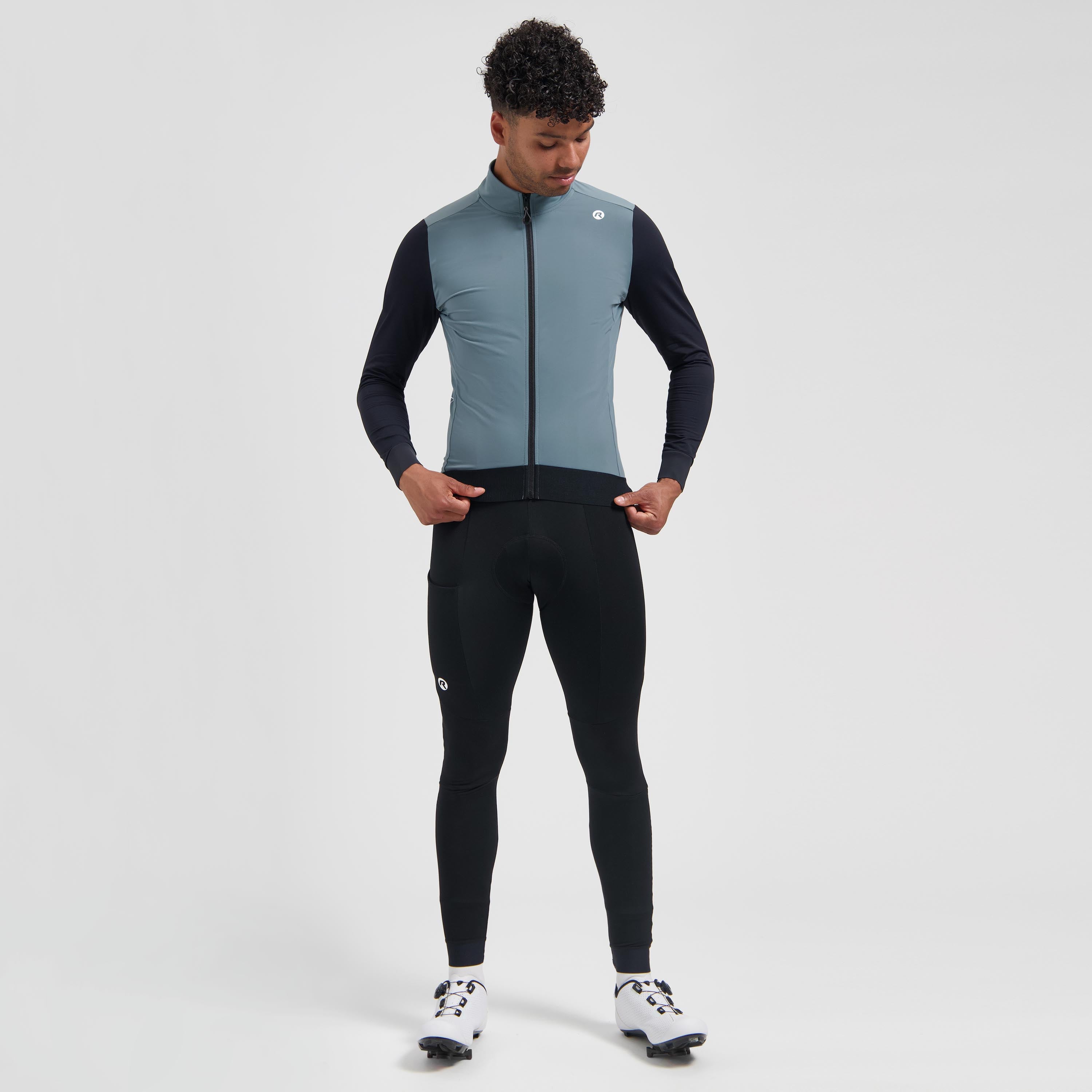 Distance II Radtrikot Langarm Herren - Blau/Schwarz