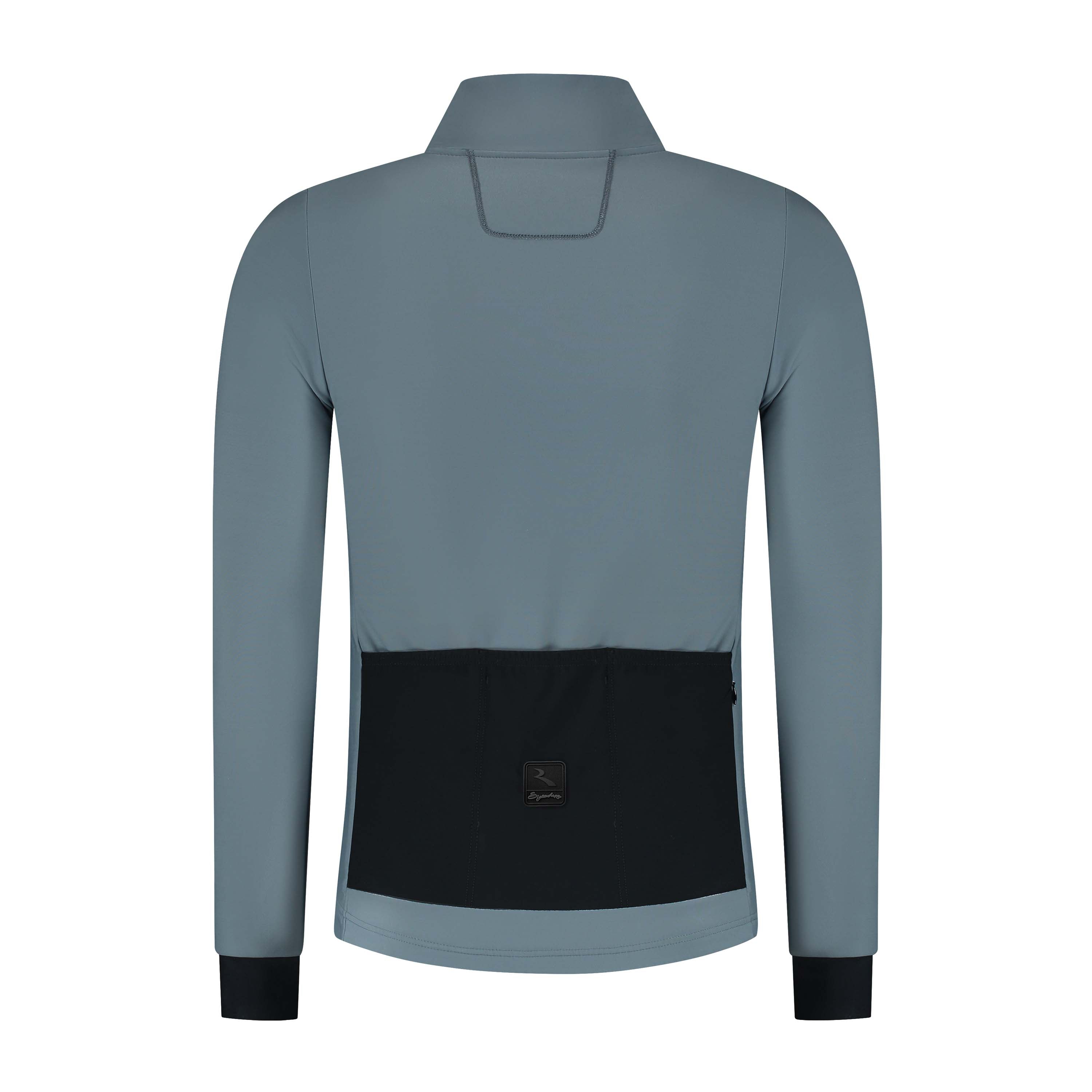 Rogelli Signature fietsshirt heren ardesia lange mouw achterkant.