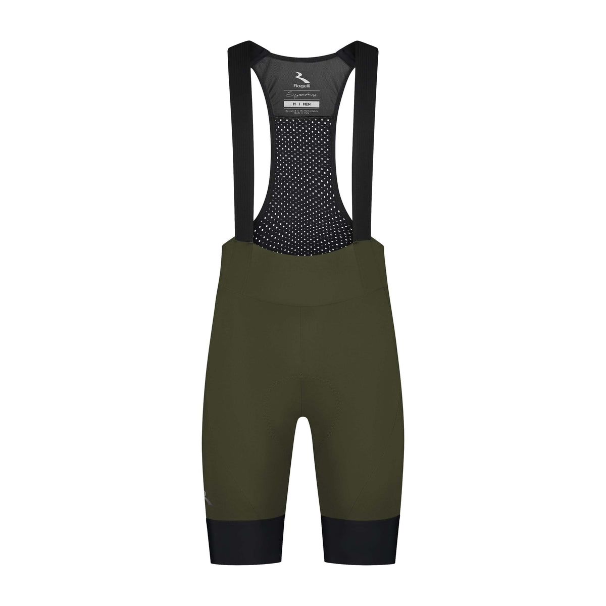 Rogelli Signature korte fietsbroek heren groen achterkant.