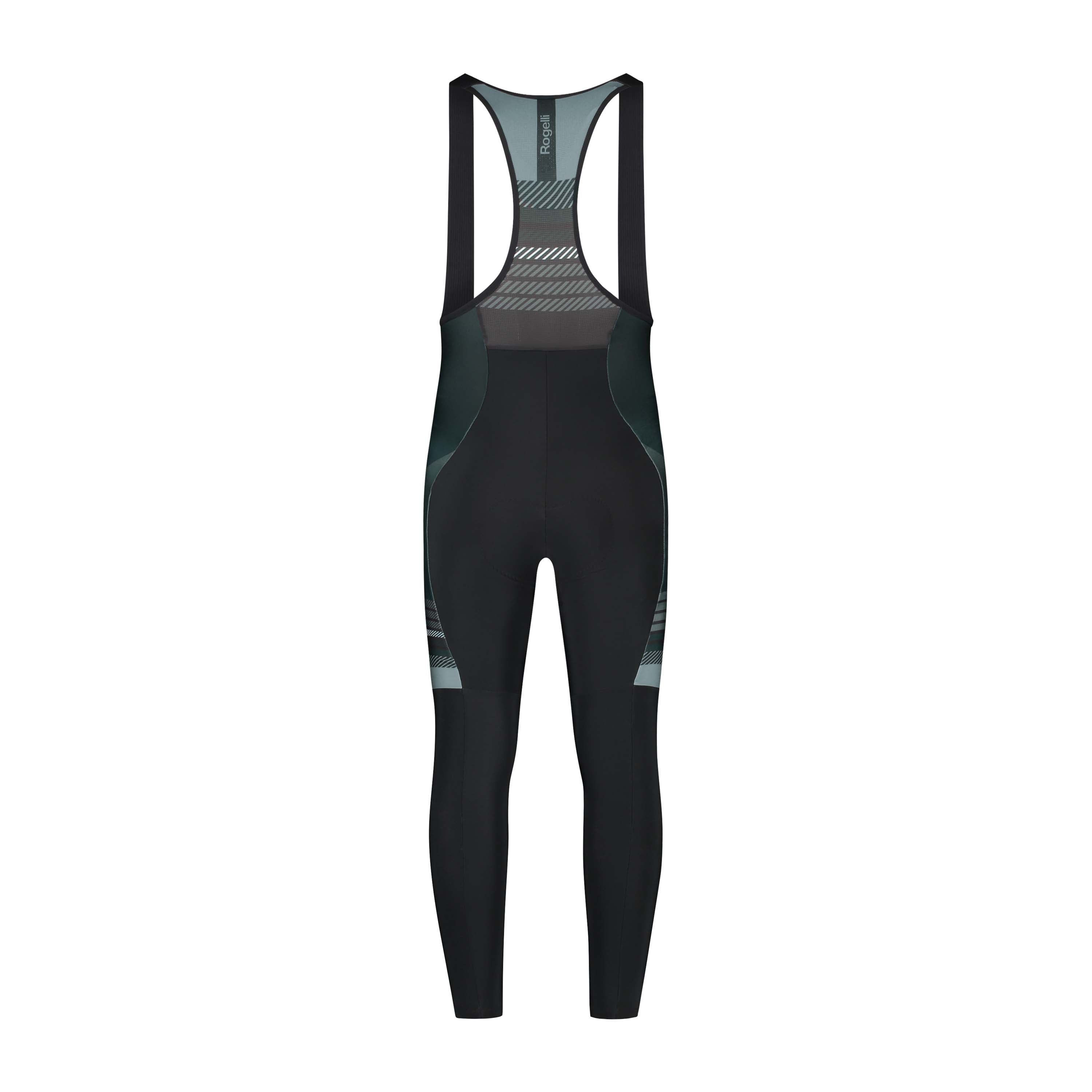 Rogelli Stryde lange fietsbroek heren zwart/grijs/blauw achterkant.