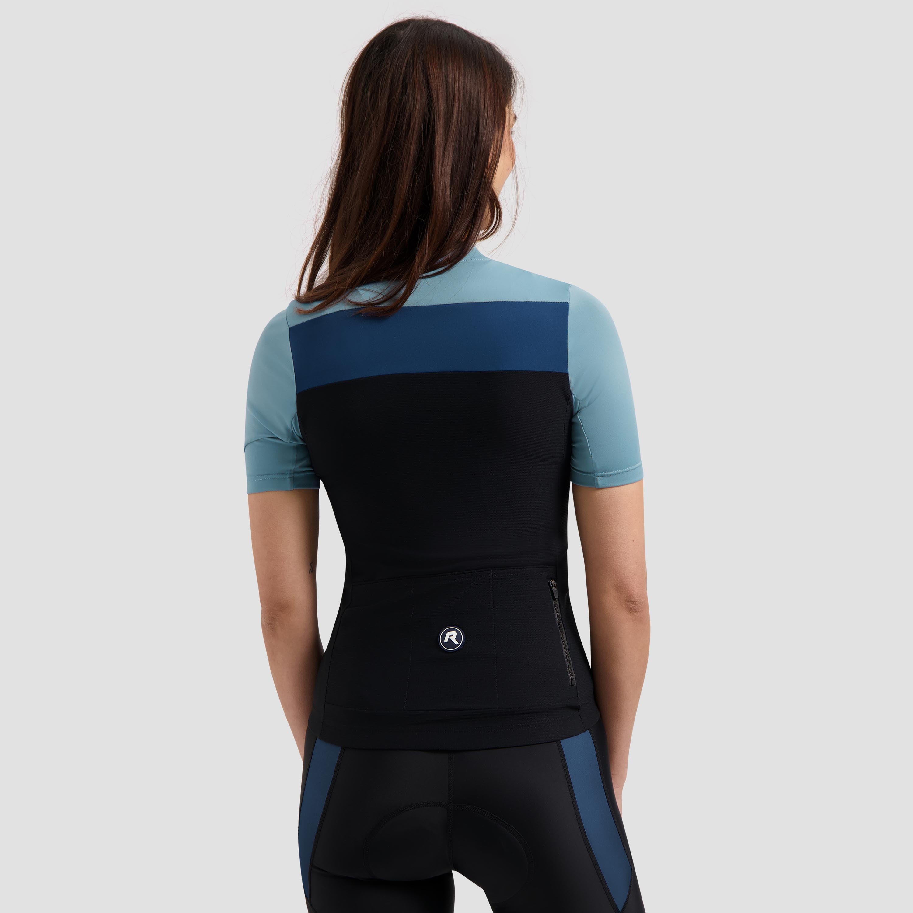 Core Block bicycle shirt ladies - black/light blue/dark blue