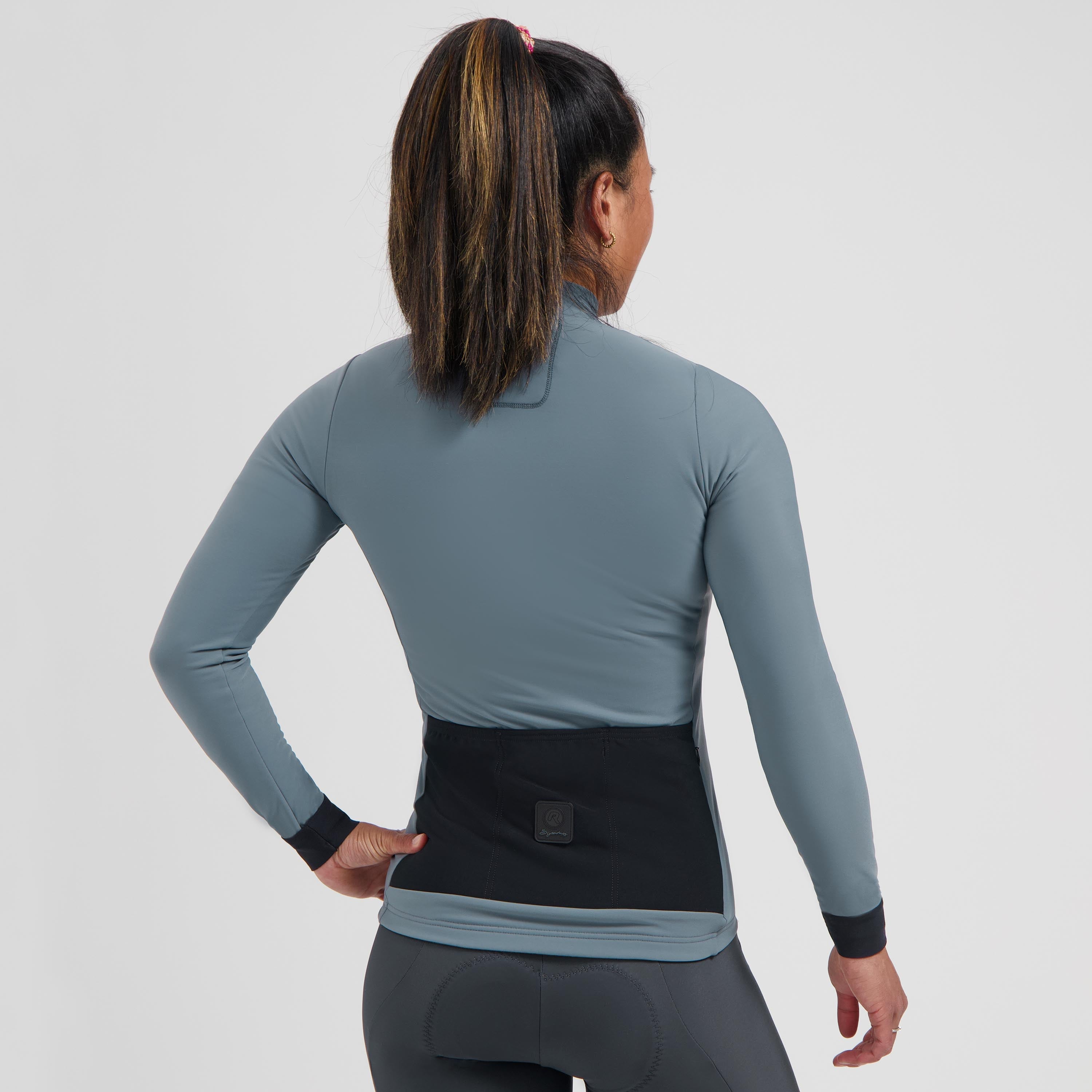 Signature Fietsshirt Lange Mouw Dames - Ardesia