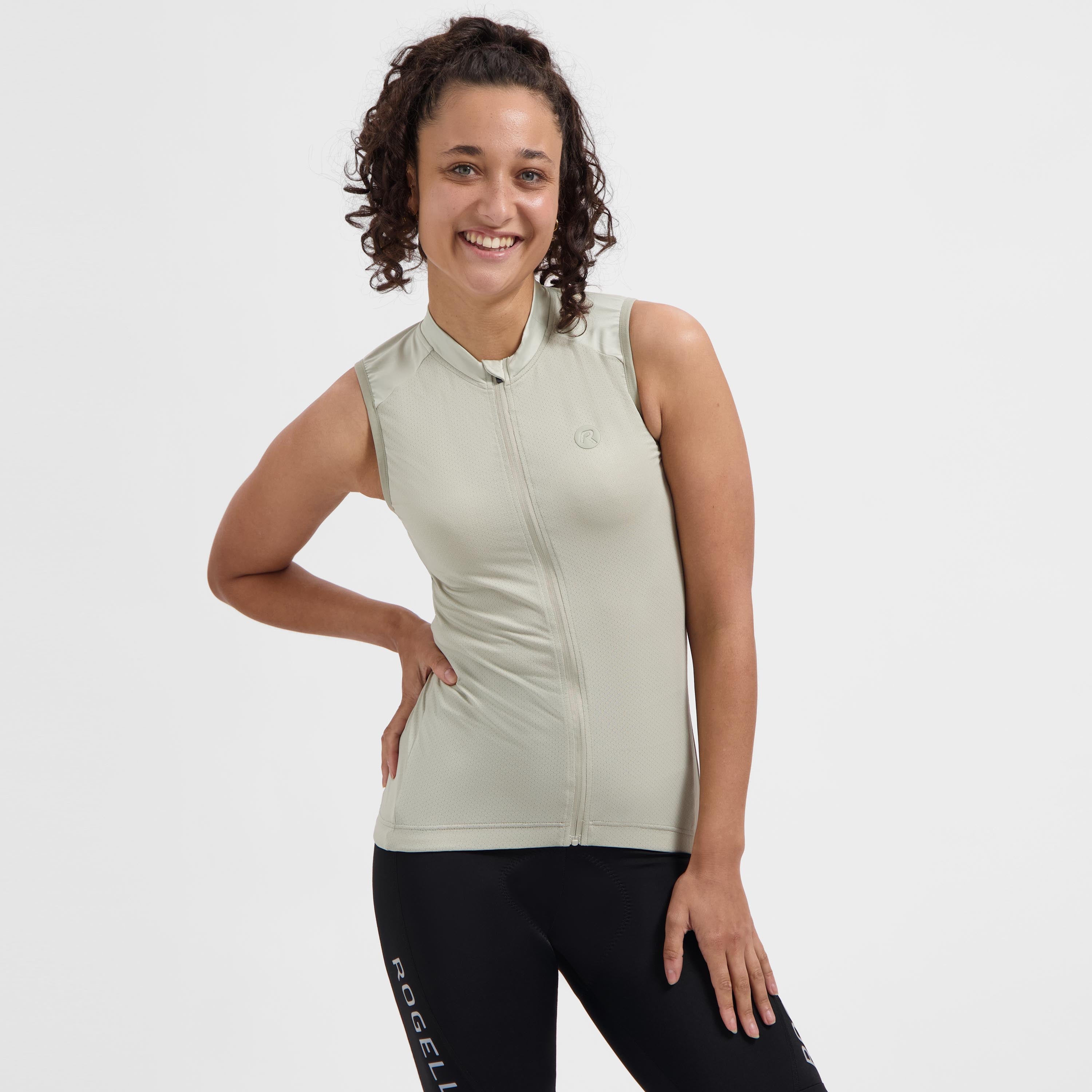 Essential II Mouwloos Fietsshirt Dames - Taupe