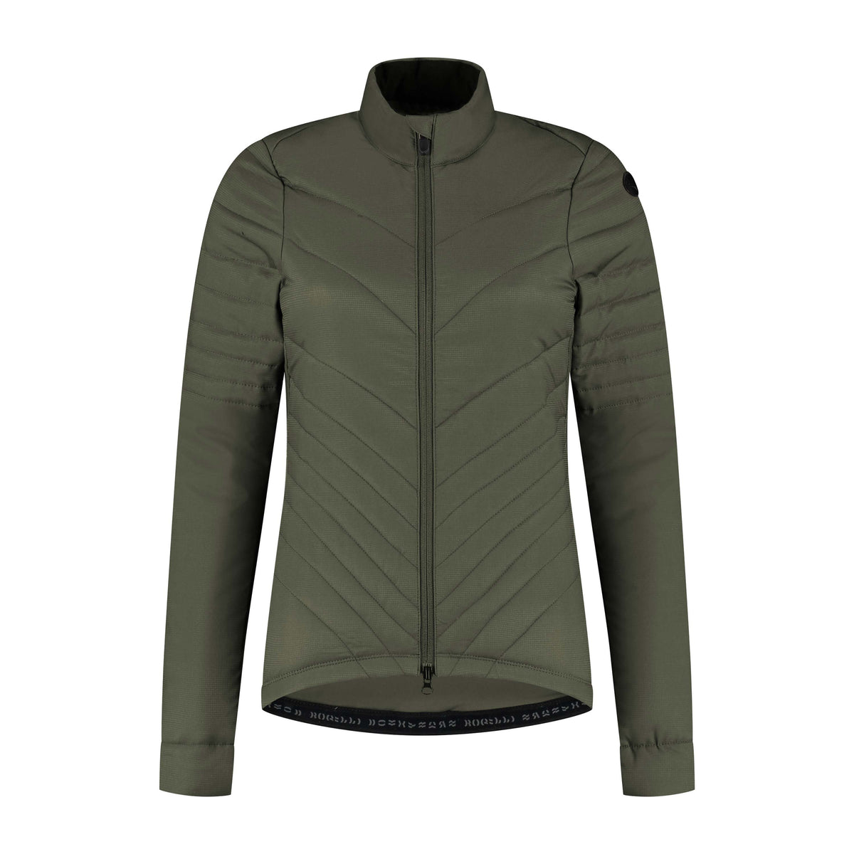 Rogelli Element winter fietsjack dames legergroen voorkant.