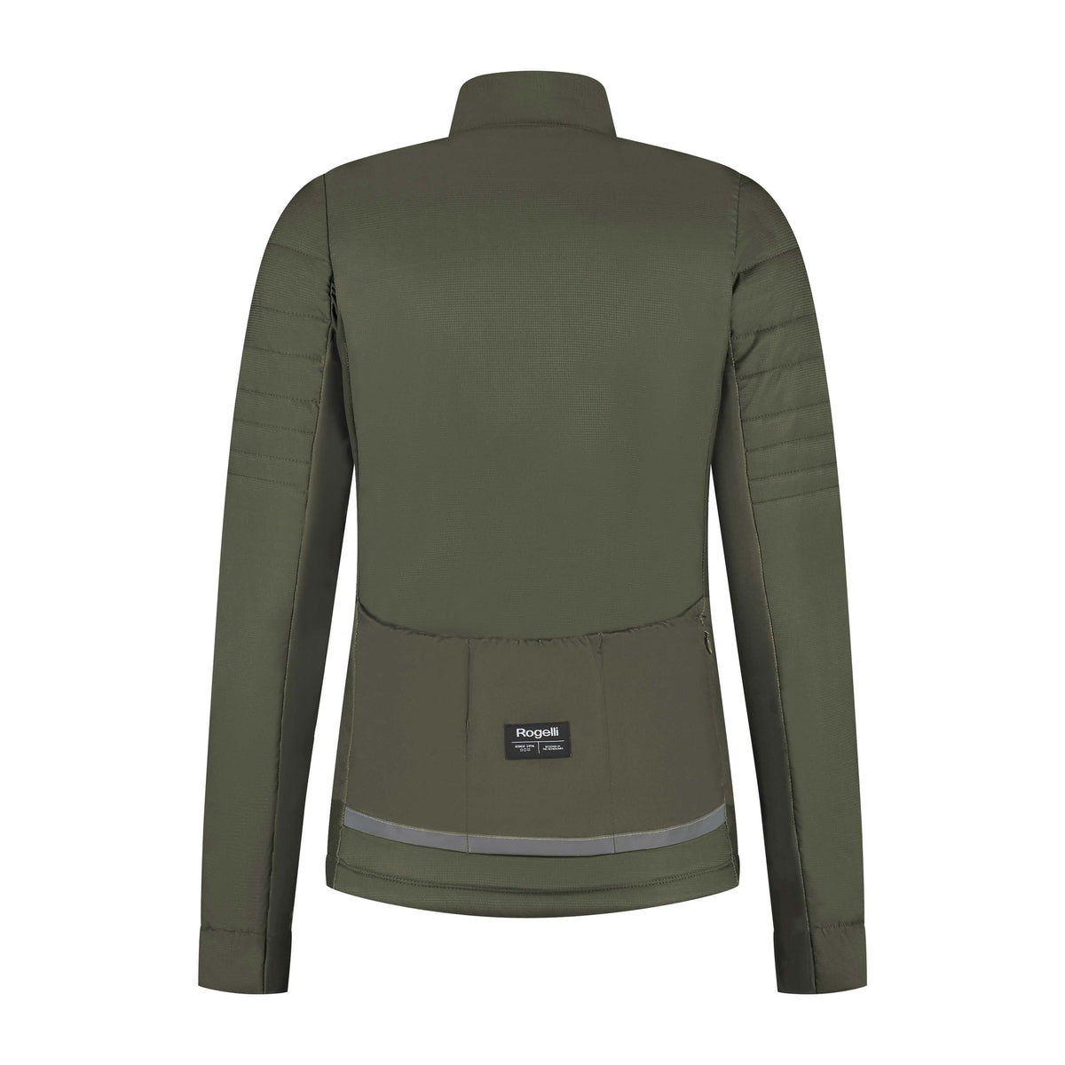 Rogelli Element winter fietsjack dames legergroen achterkant.