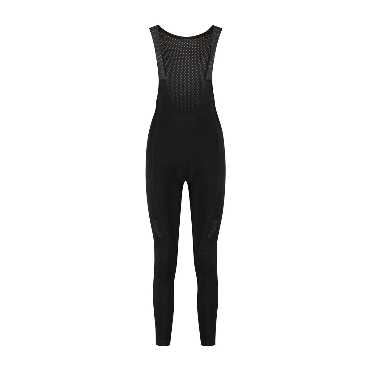 Rogelli Essential II lange fietsbroek dames zwart voorkant.