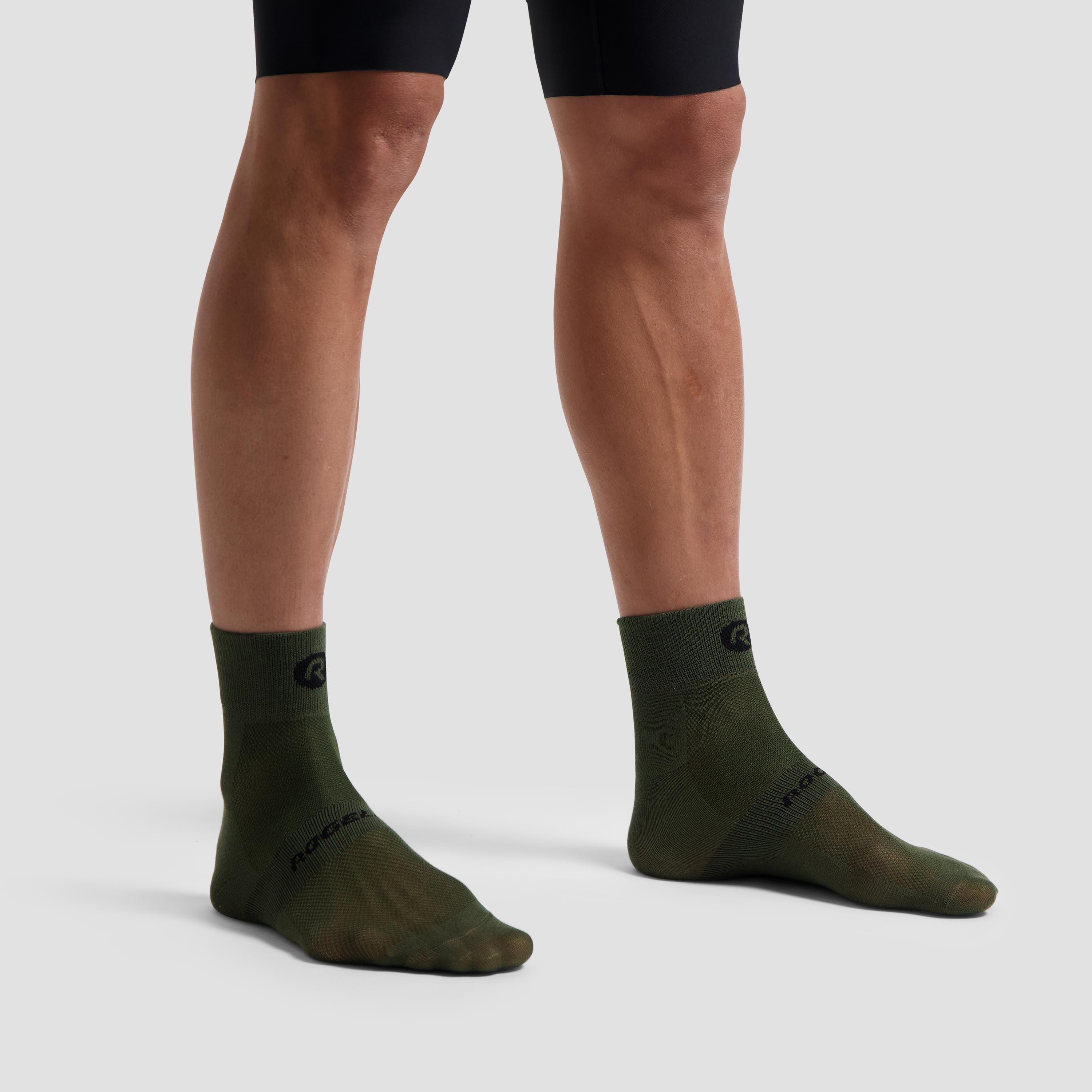 Core Fietssokken - Zwart/Wit/Legergroen
