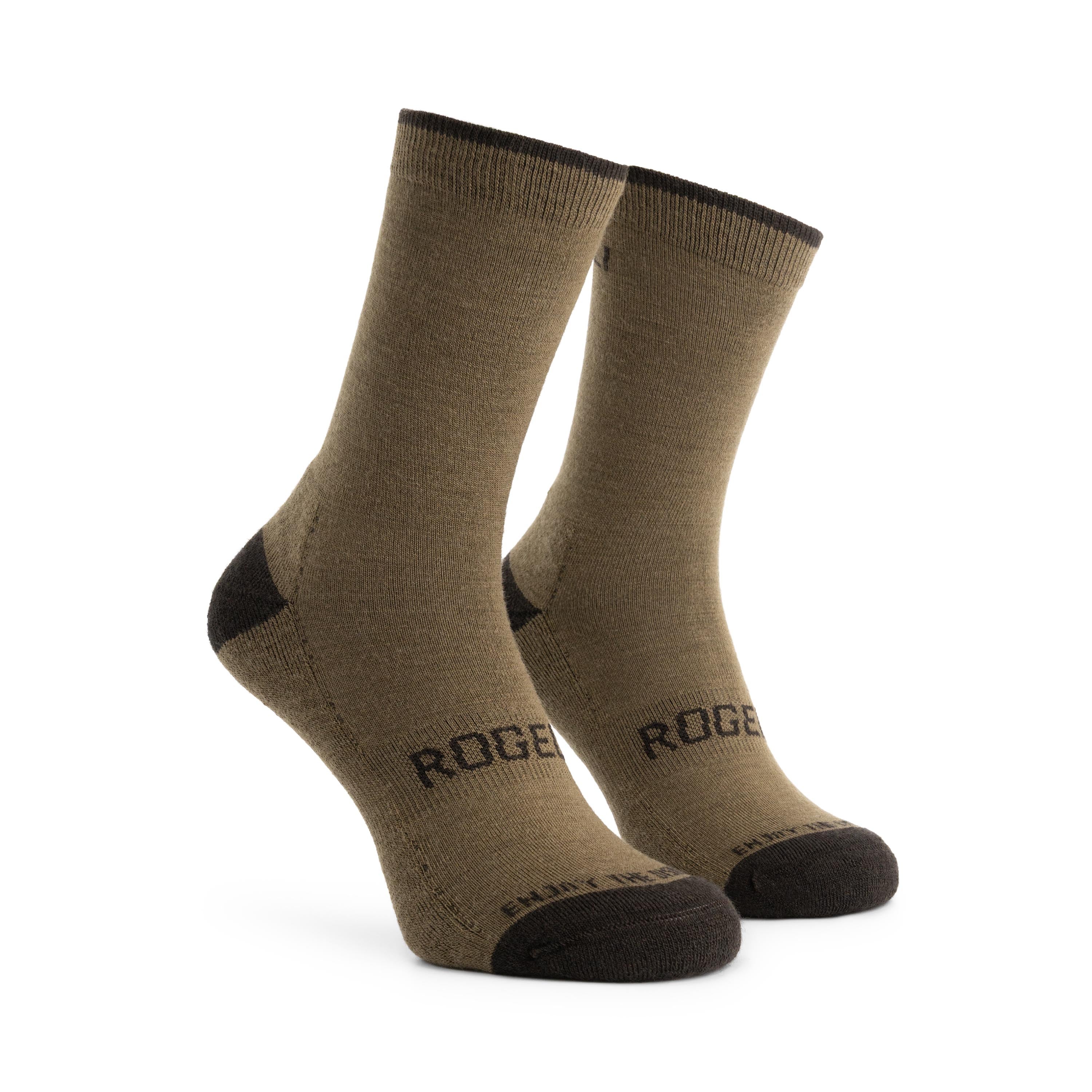 2 -Pack Merino Wool Winter Bicycle Socks - Bordeaux/Brown