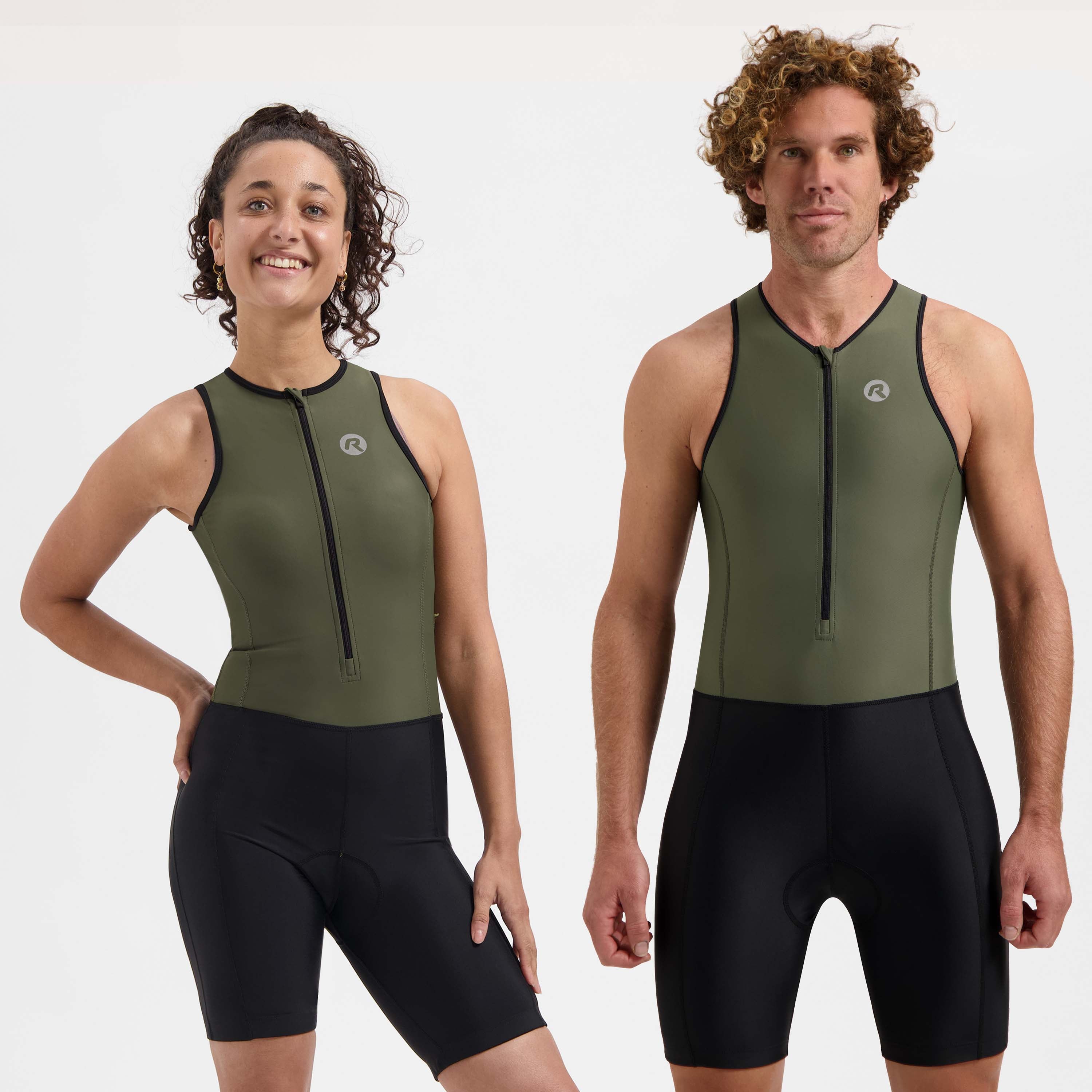 Florida Triathlon Suit Without Sleeve - Black/Army Green