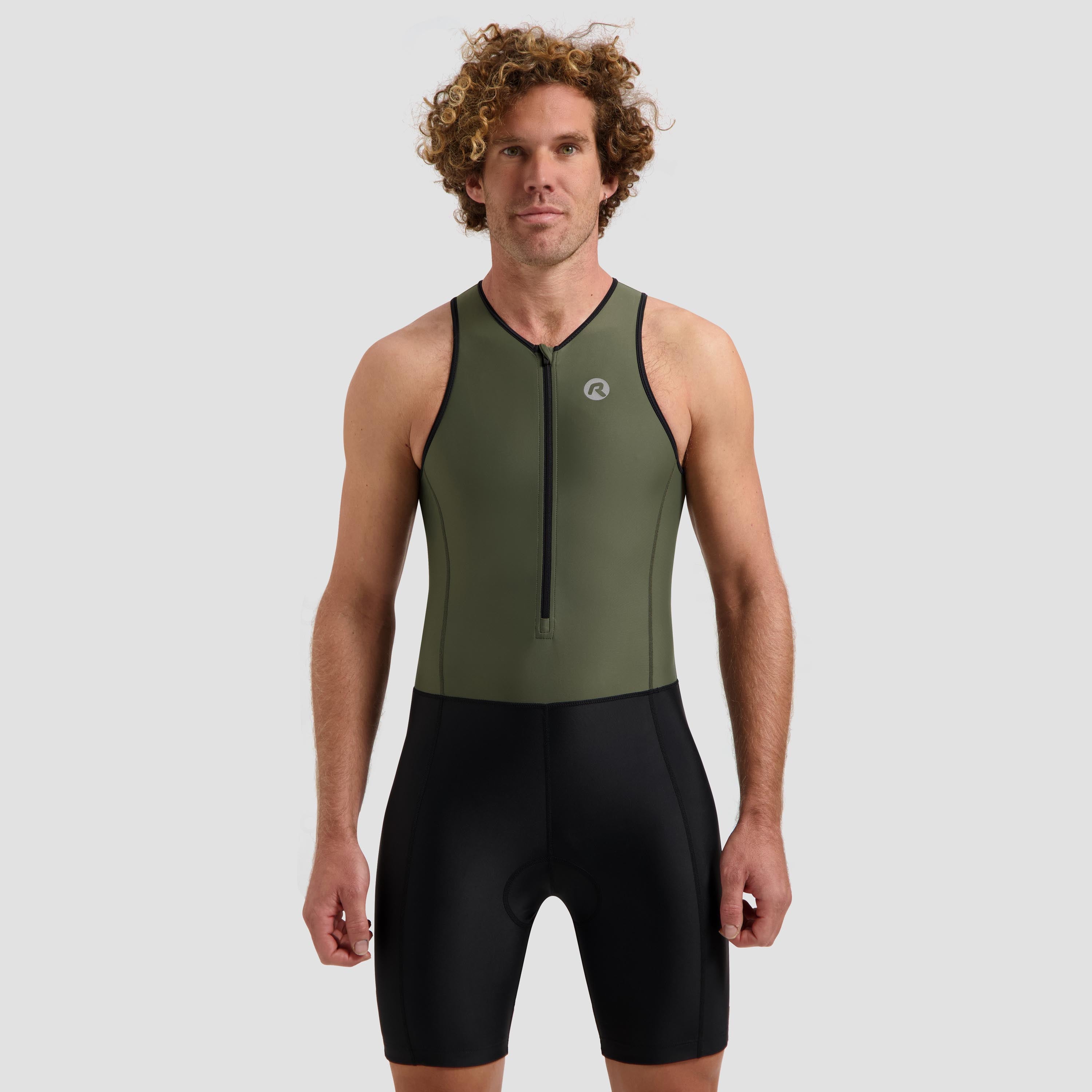 Florida Triathlon Suit Without Sleeve - Black/Army Green