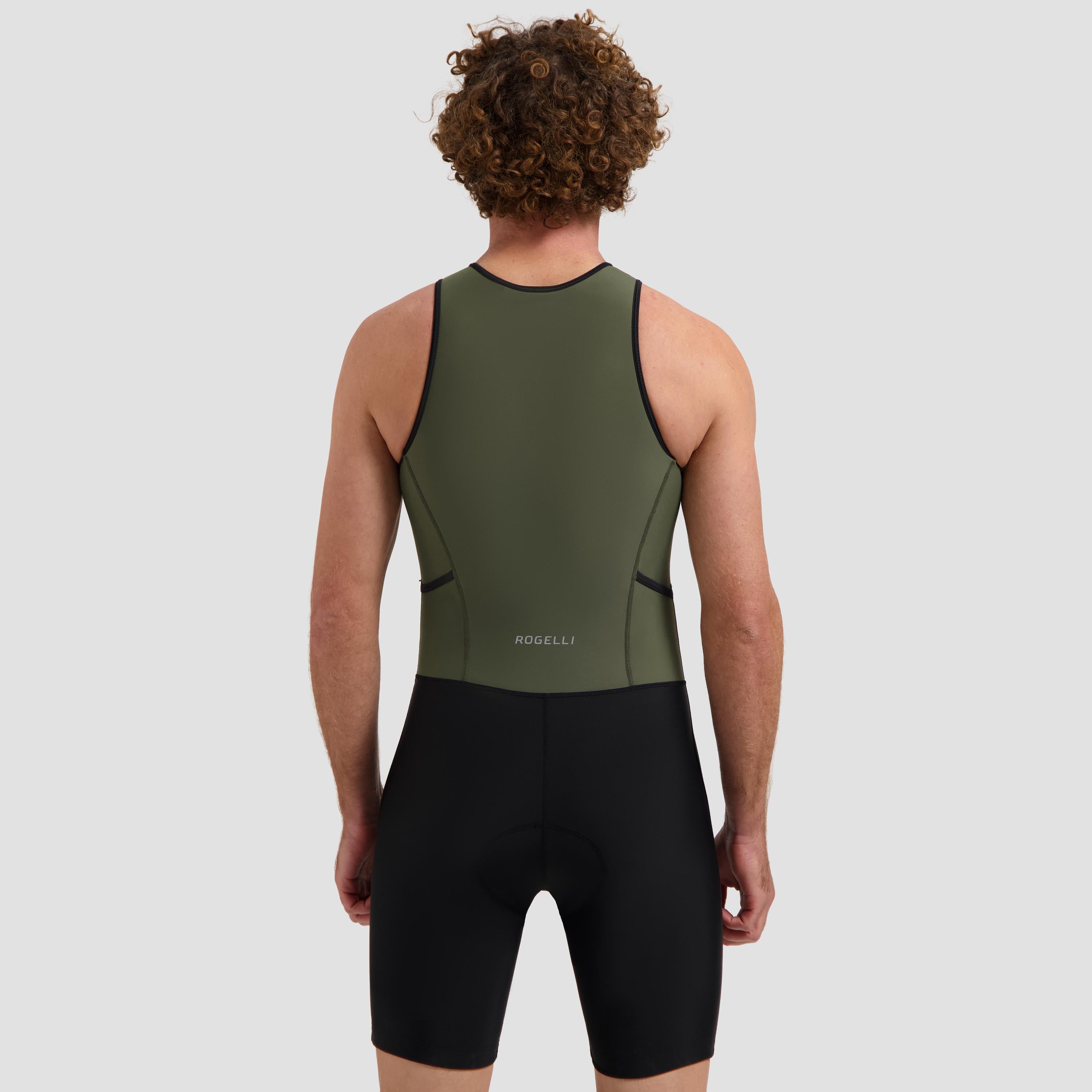 Florida Triathlon Suit Without Sleeve - Black/Army Green