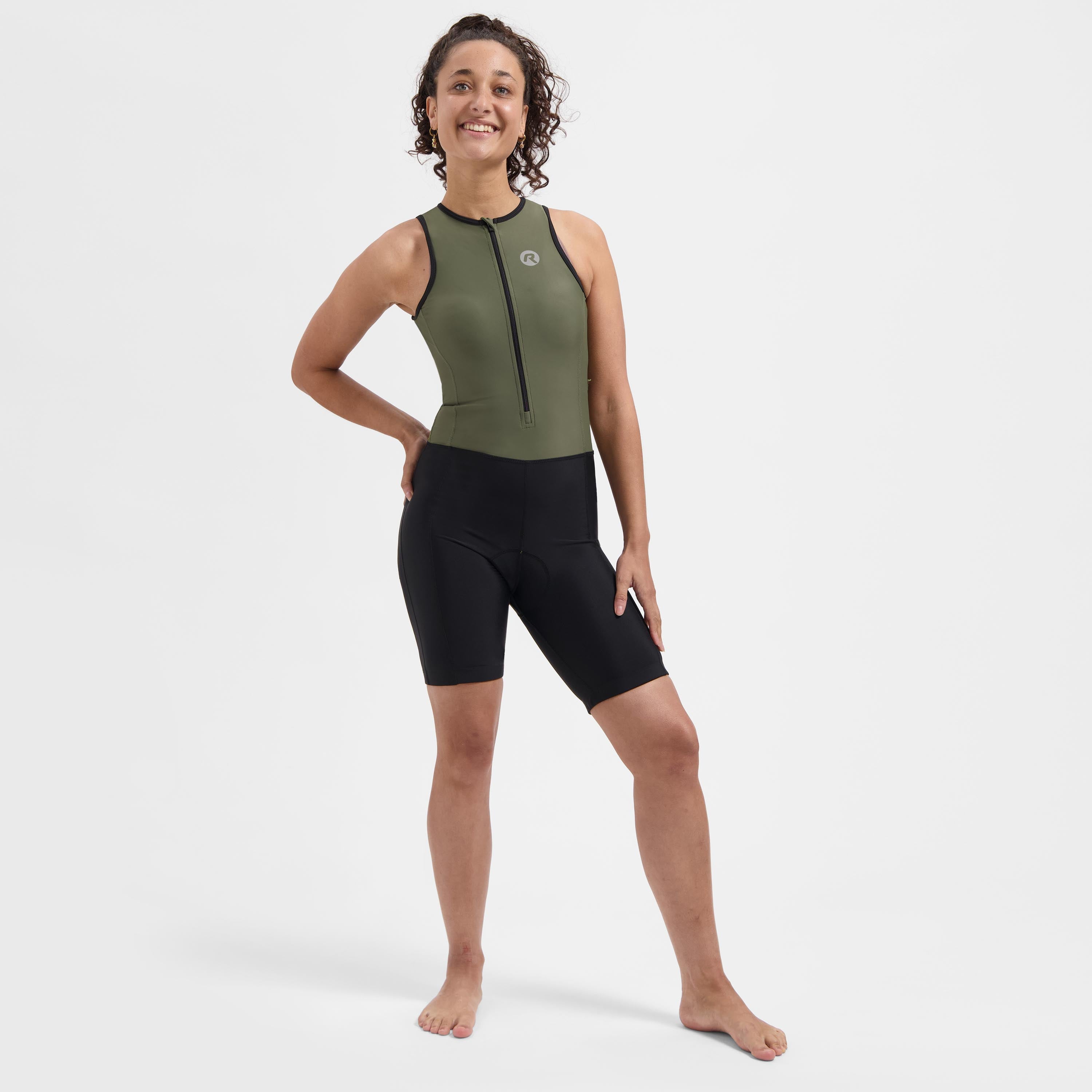 Florida Triathlon Pak Zonder Mouw - Zwart/Legergroen