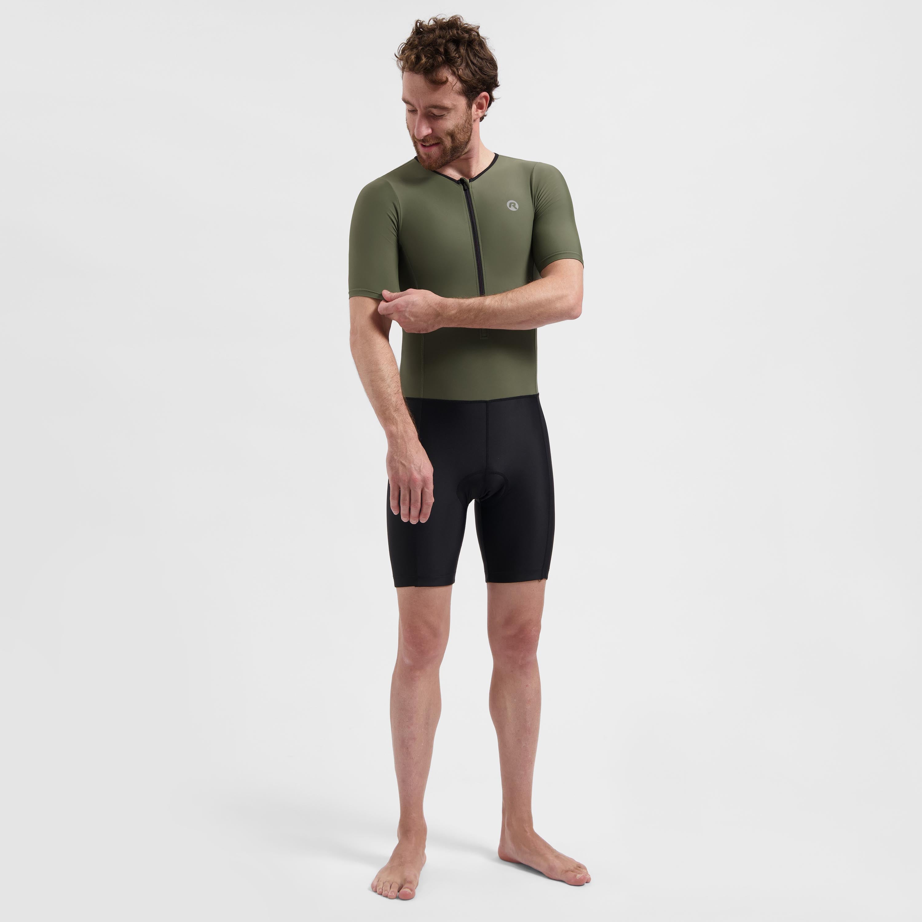 Florida Short Sleeve Triathlon Suit - Black/Army Green