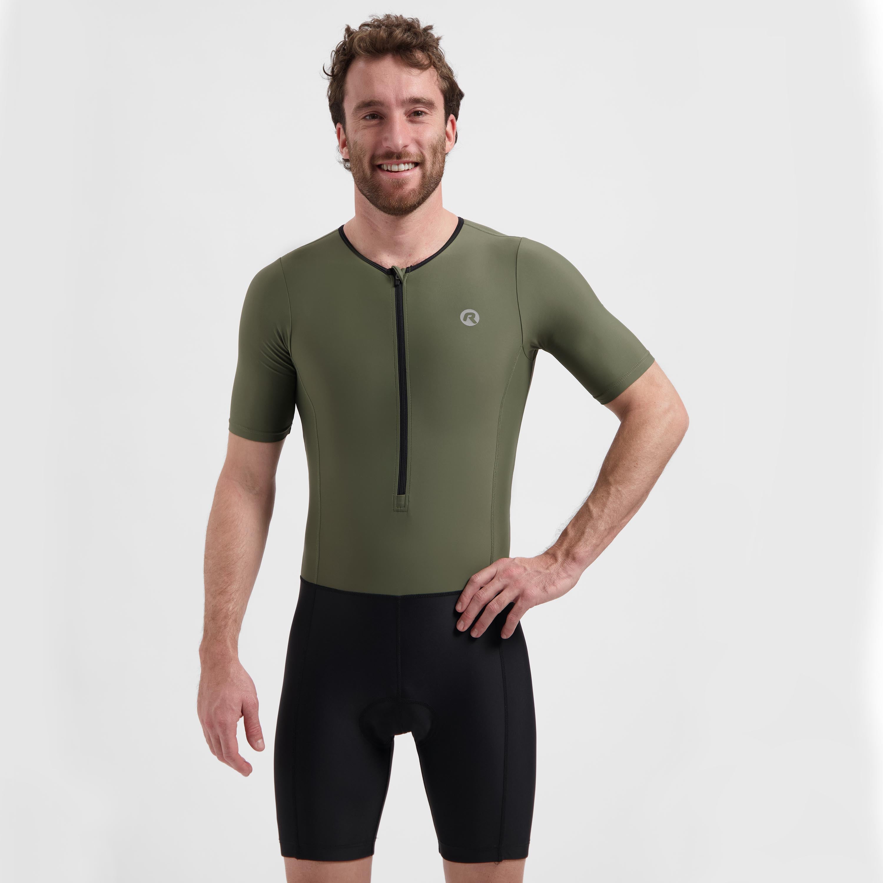 Florida Short Sleeve Triathlon Suit - Black/Army Green