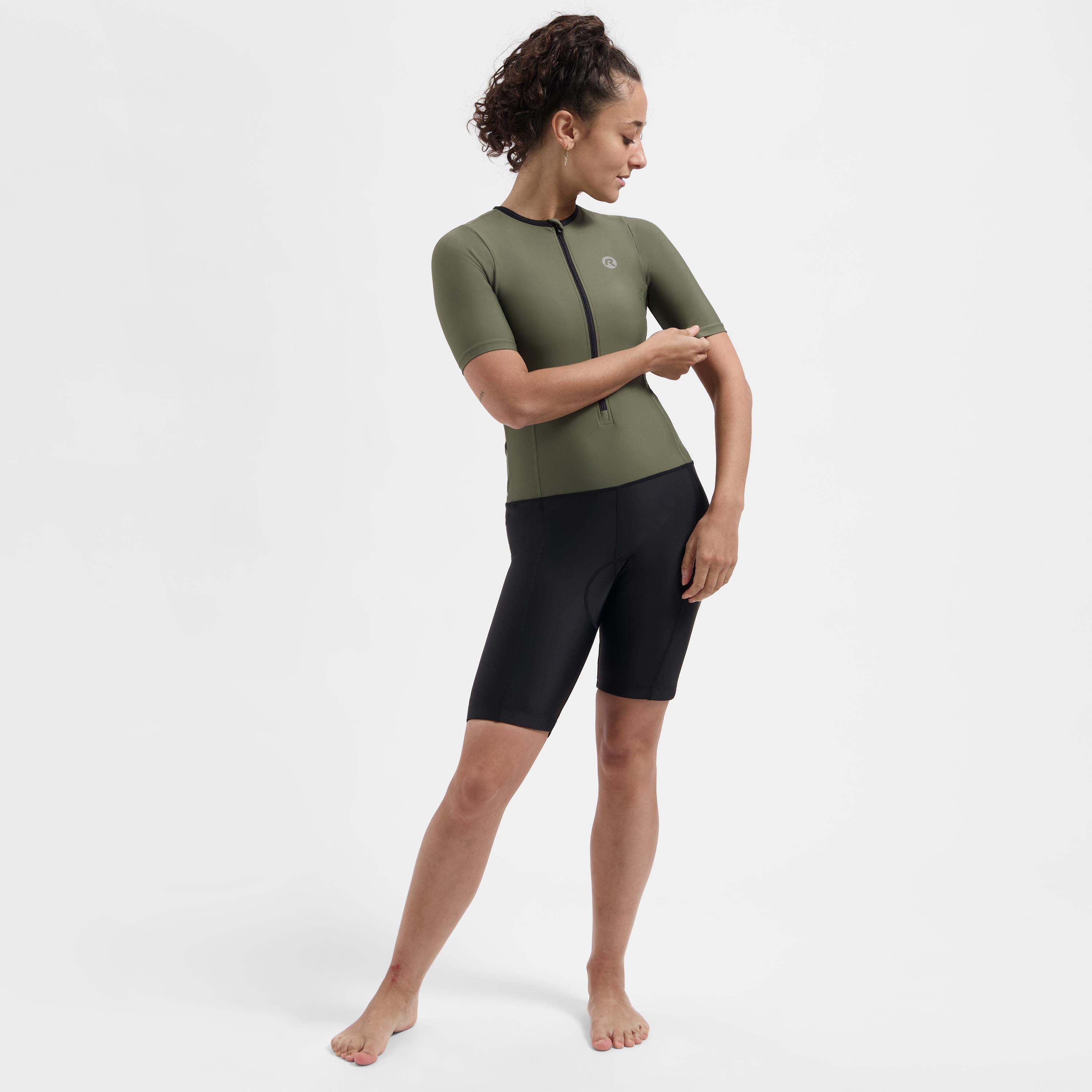 Florida Short Sleeve Triathlon Suit - Black/Army Green