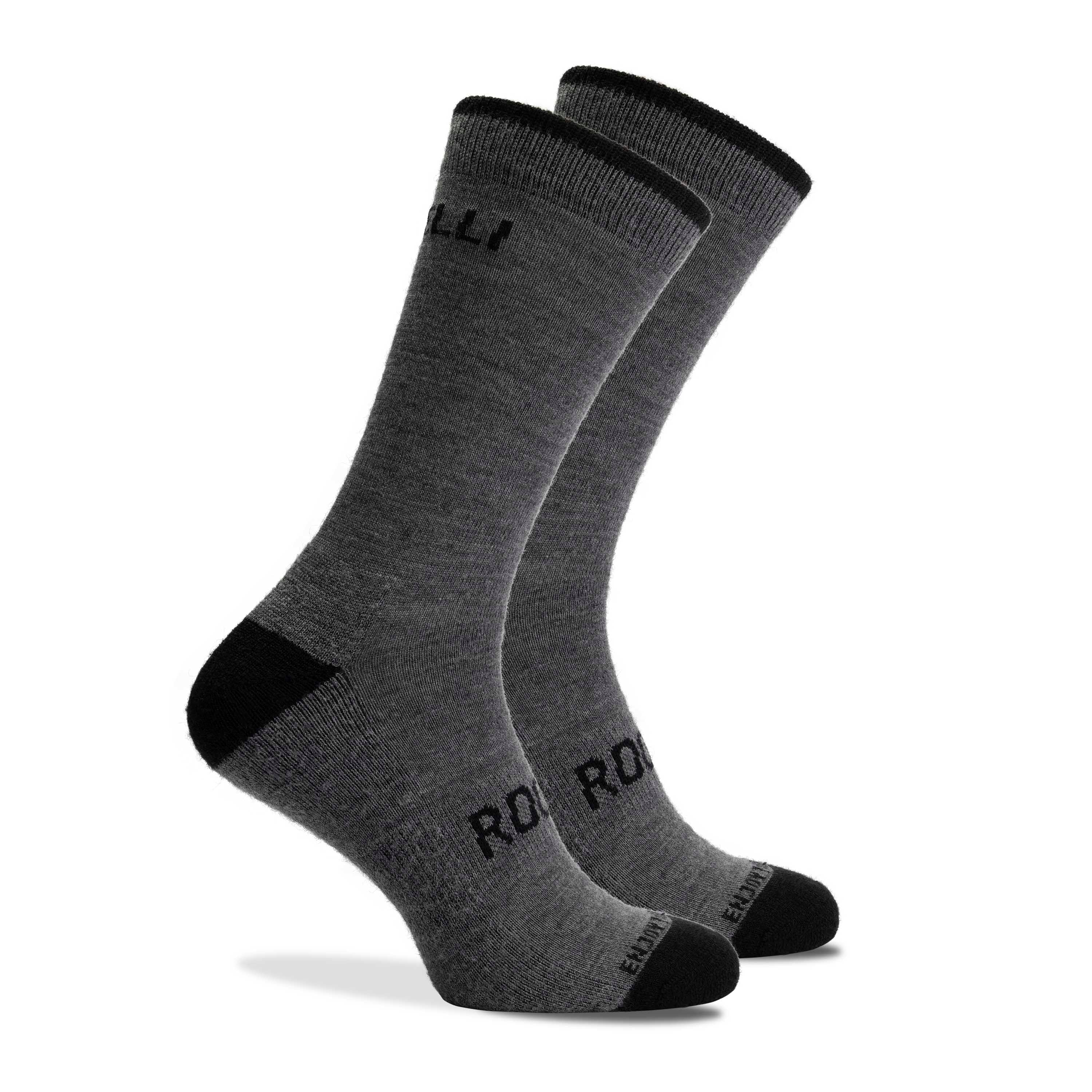 2-Pack Merino Wool Winter Cycling socks - Black/Gray