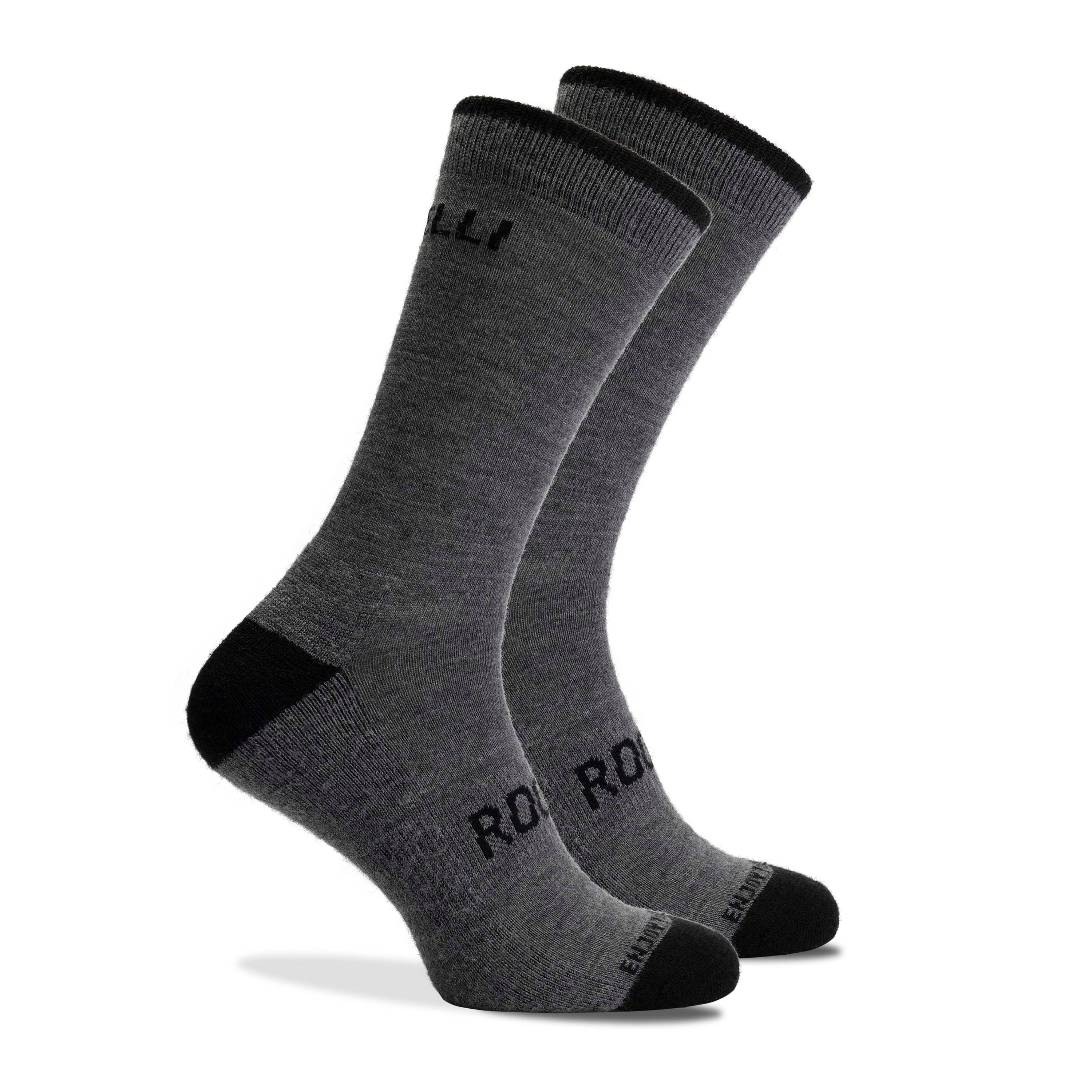 Rogelli Merino Wol fietssokken winter grijs.