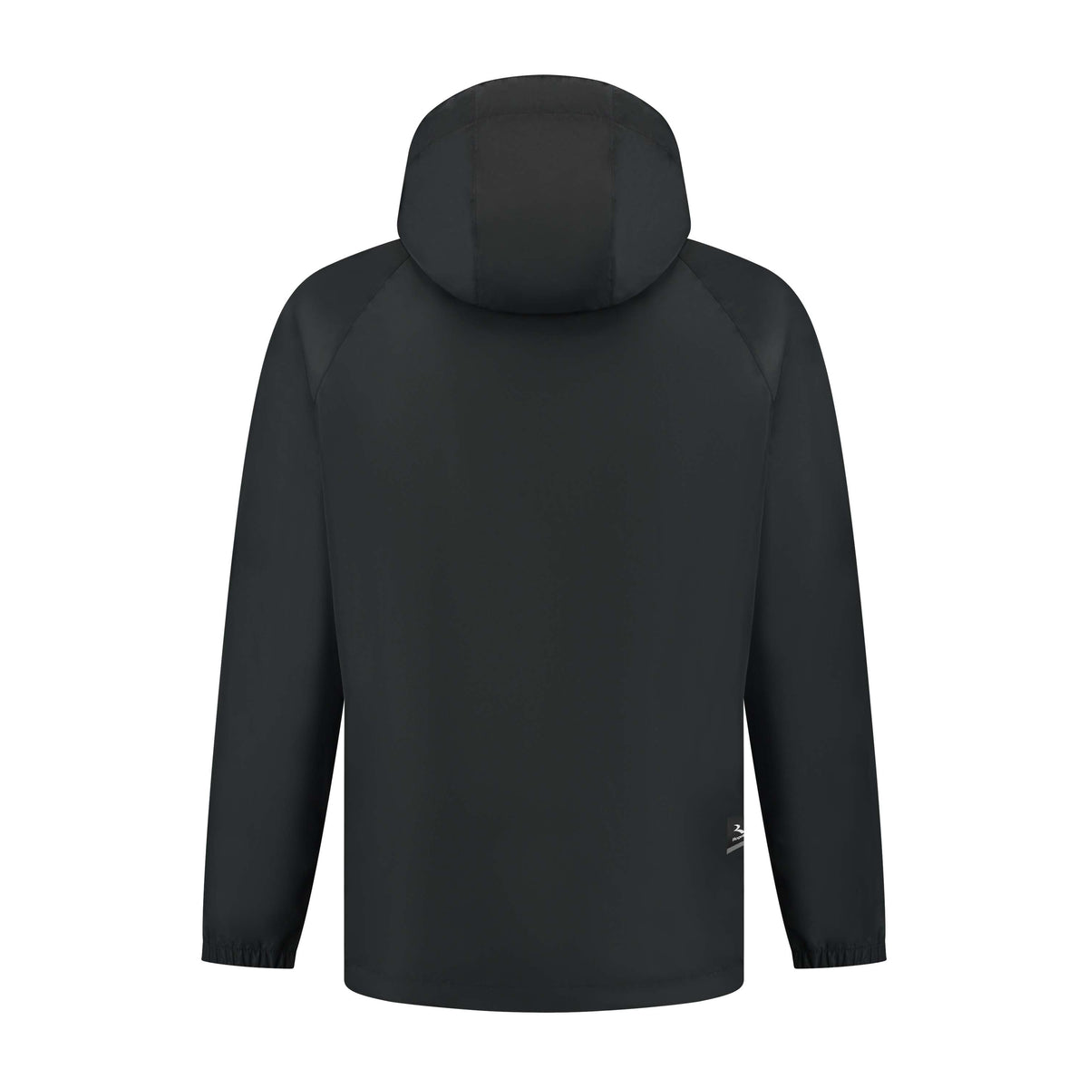 Rogelli Core Commuter regenjas unisex zwart achterkant.