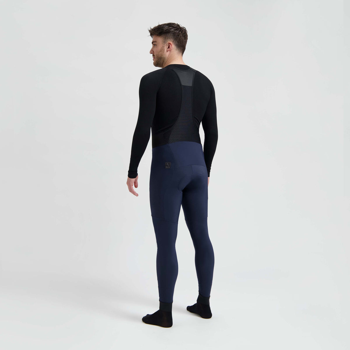 Rogelli Signature lange fietsbroek heren blauw gedragen achterkant.