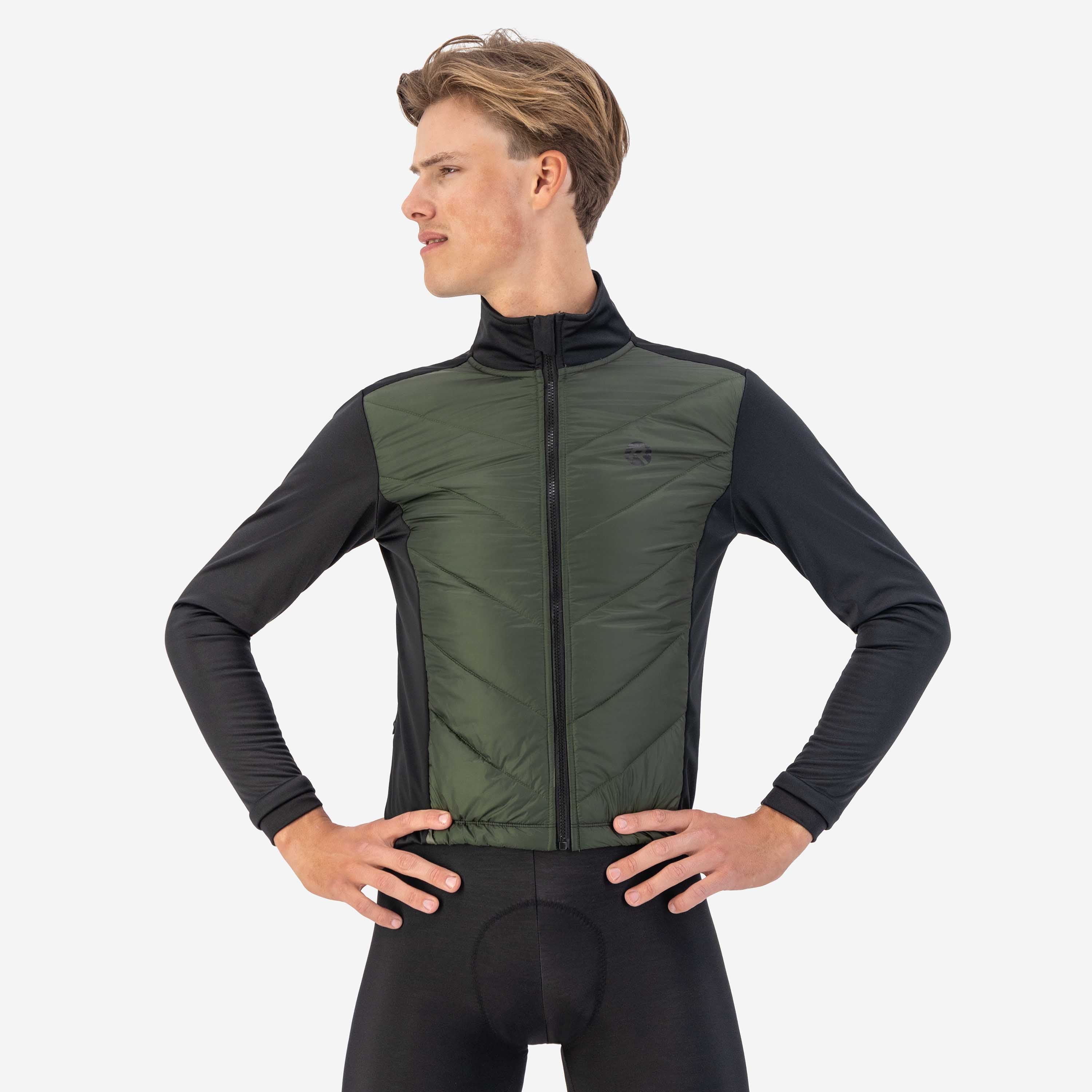 Wadded II Winter bicycle jacket Men - Army green/black