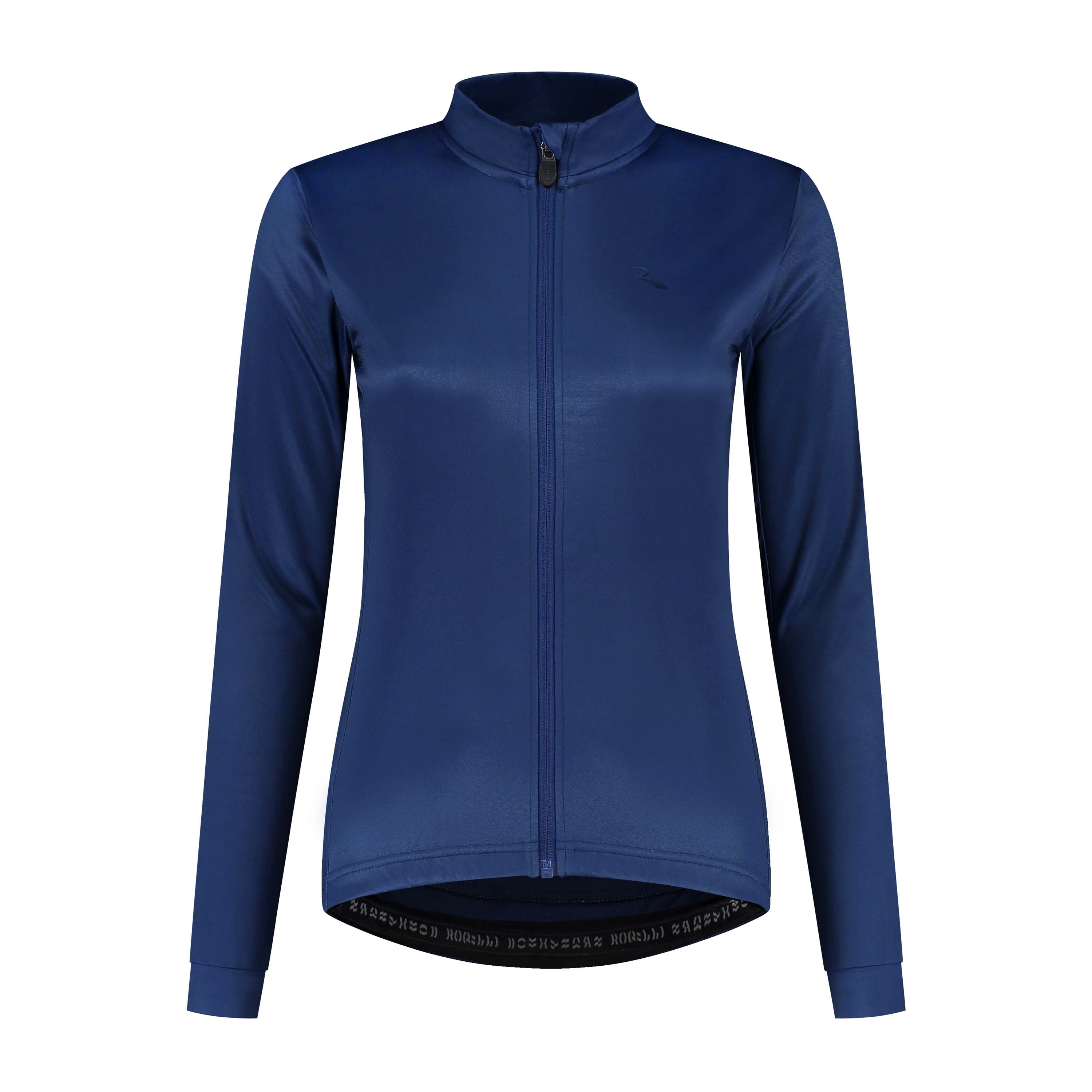 Rogelli Core fietsshirt lange mouw dames donkerblauw voorkant.