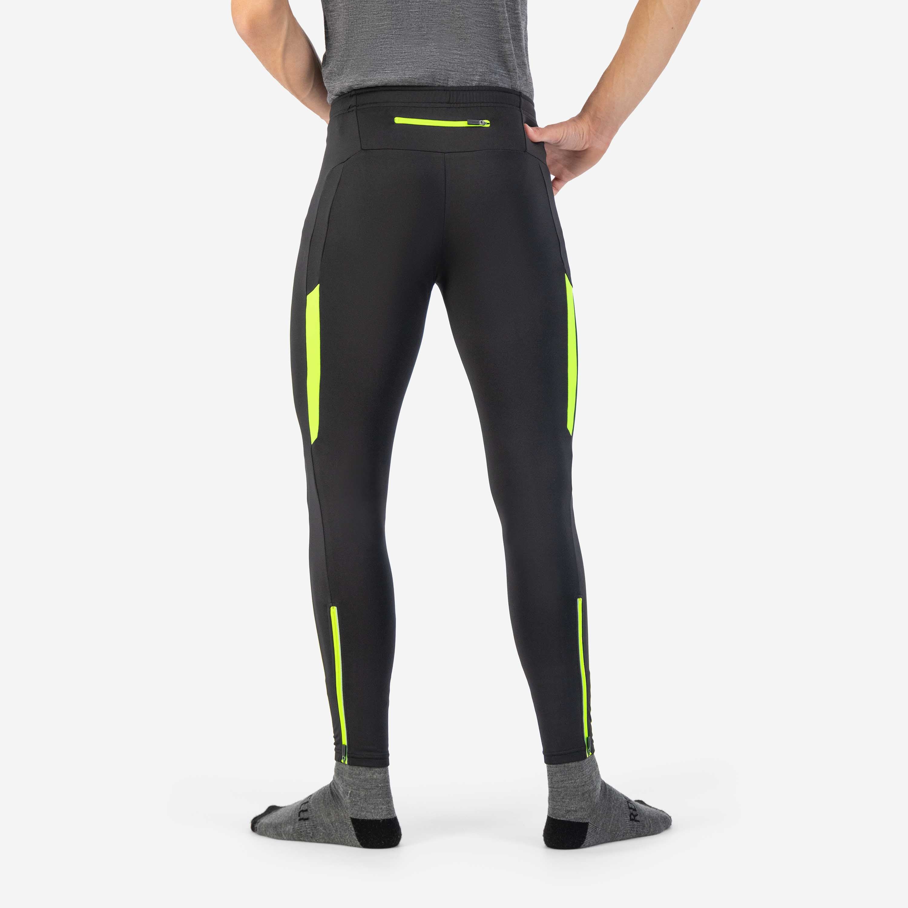 Core Long lined running Men - Black/neon yellow