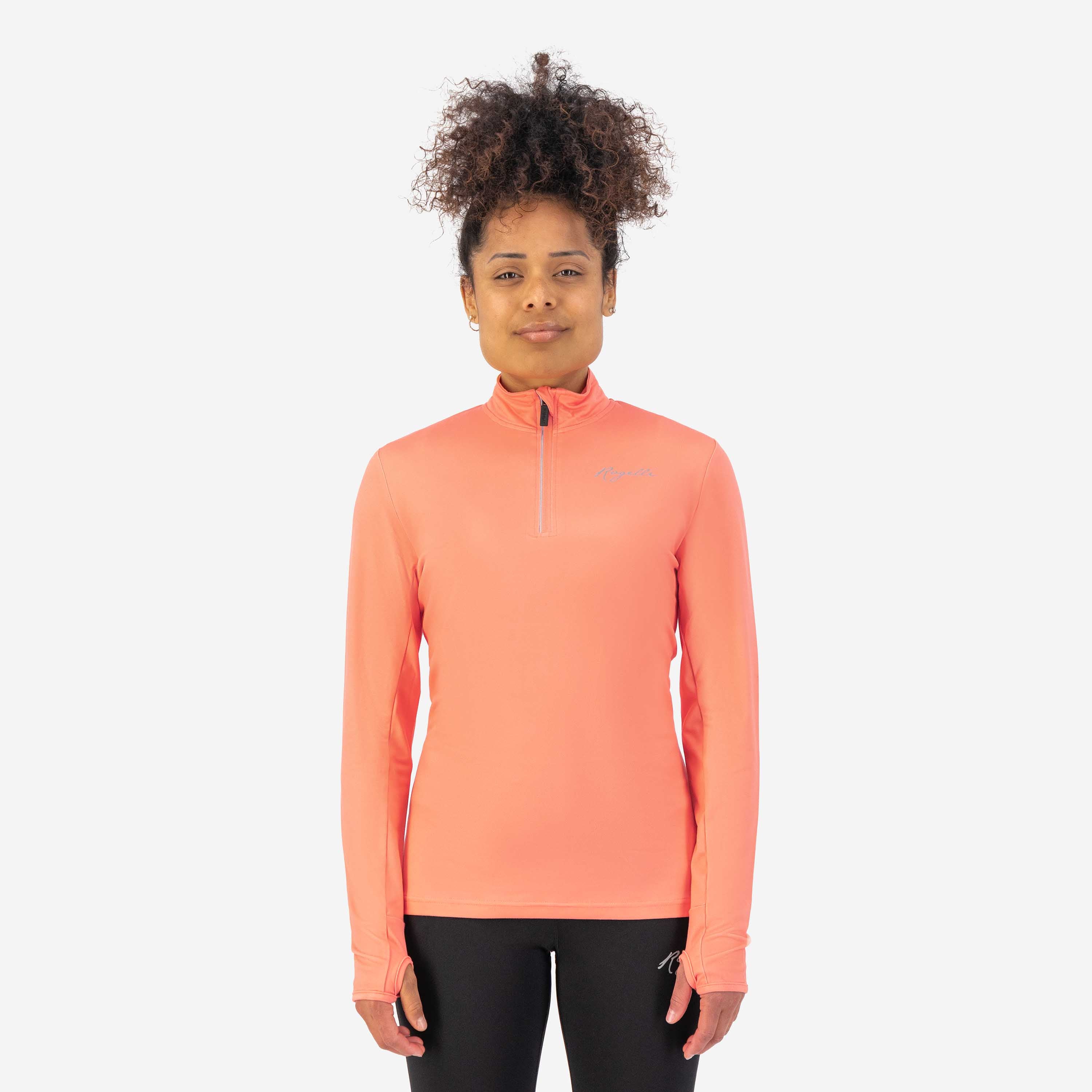 Core Running top long sleeve 1/2 ZIP Ladies - Coral