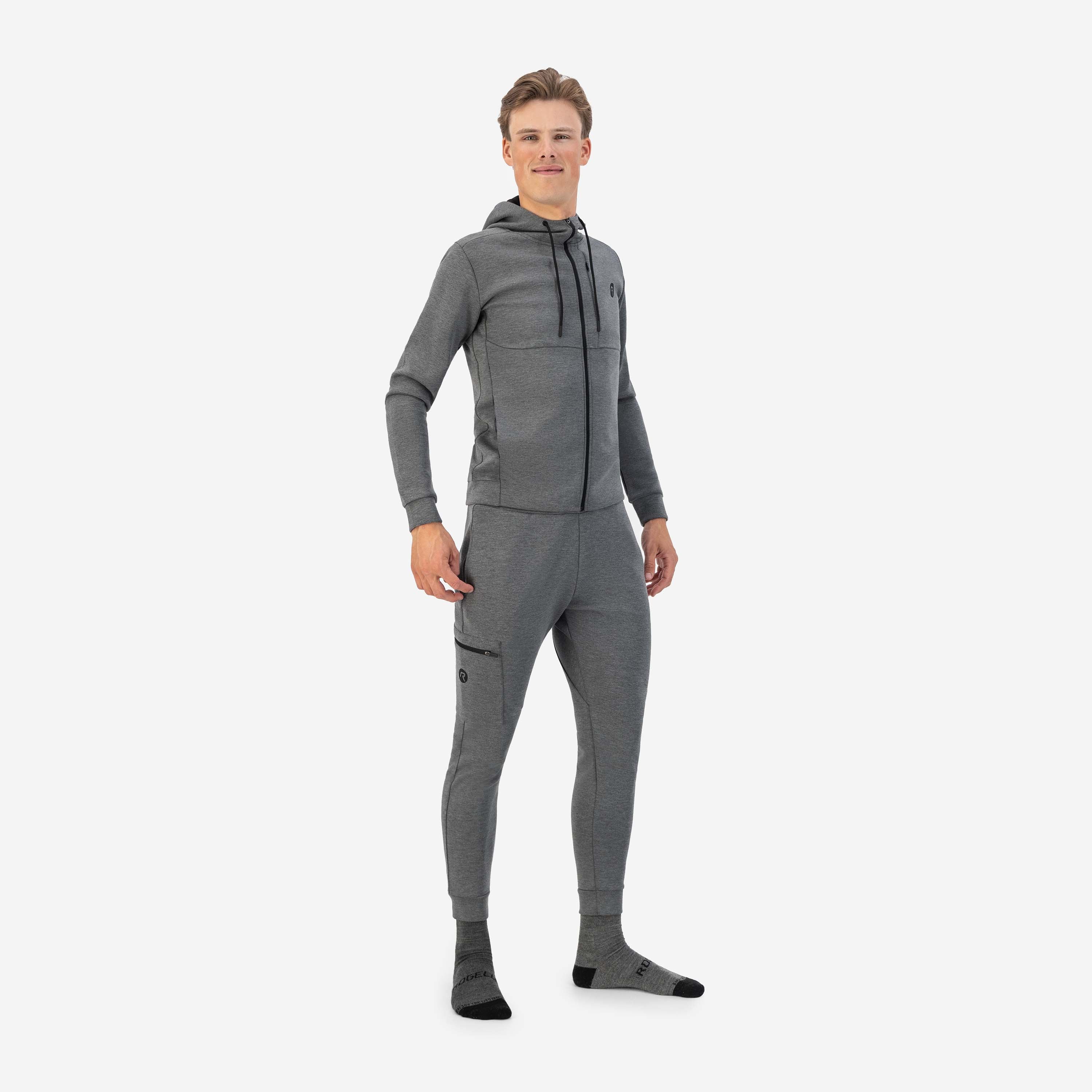 Training II cardigan with hood Men - Gray