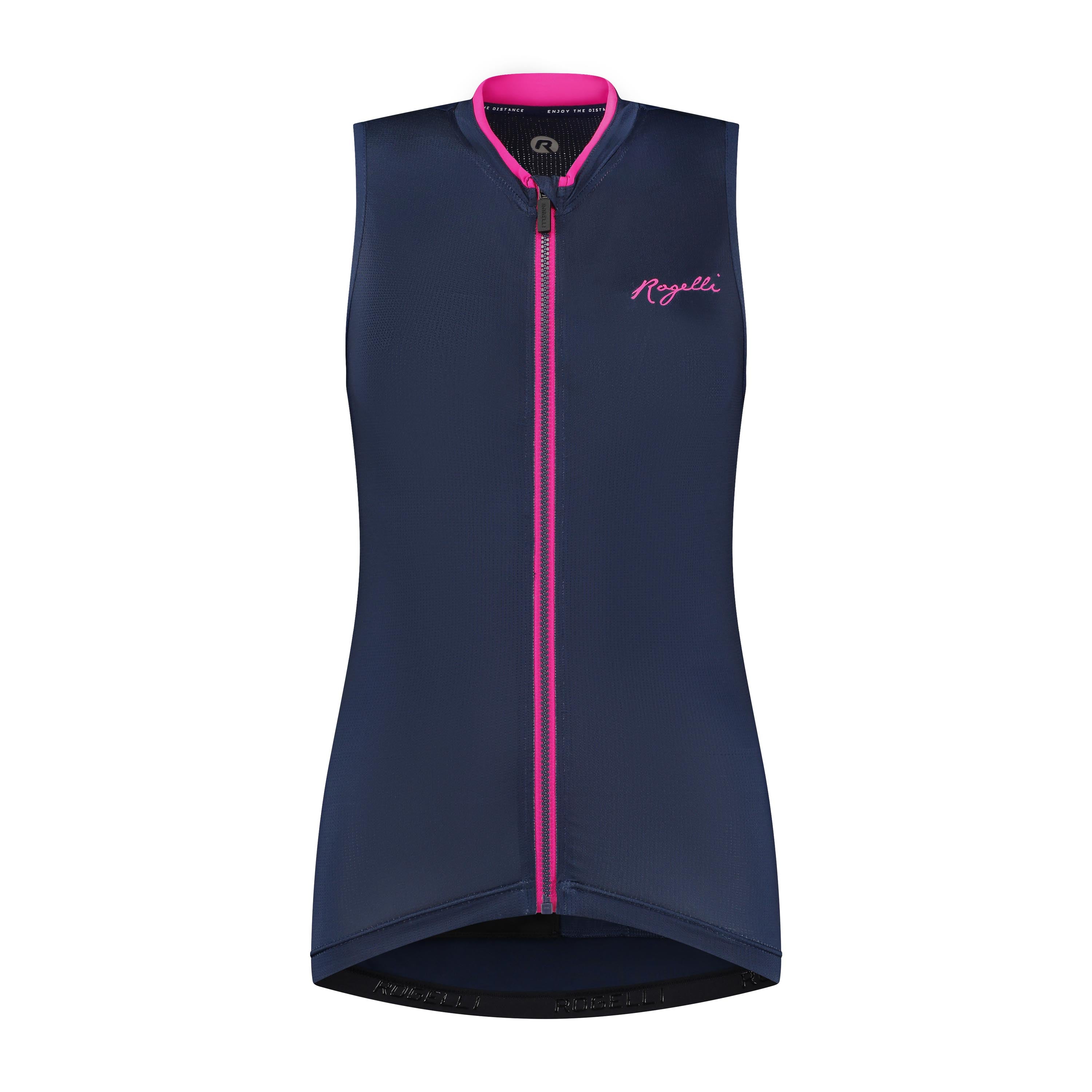 Essential Bicycle shirt without sleeve ladies - Dark blue/pink