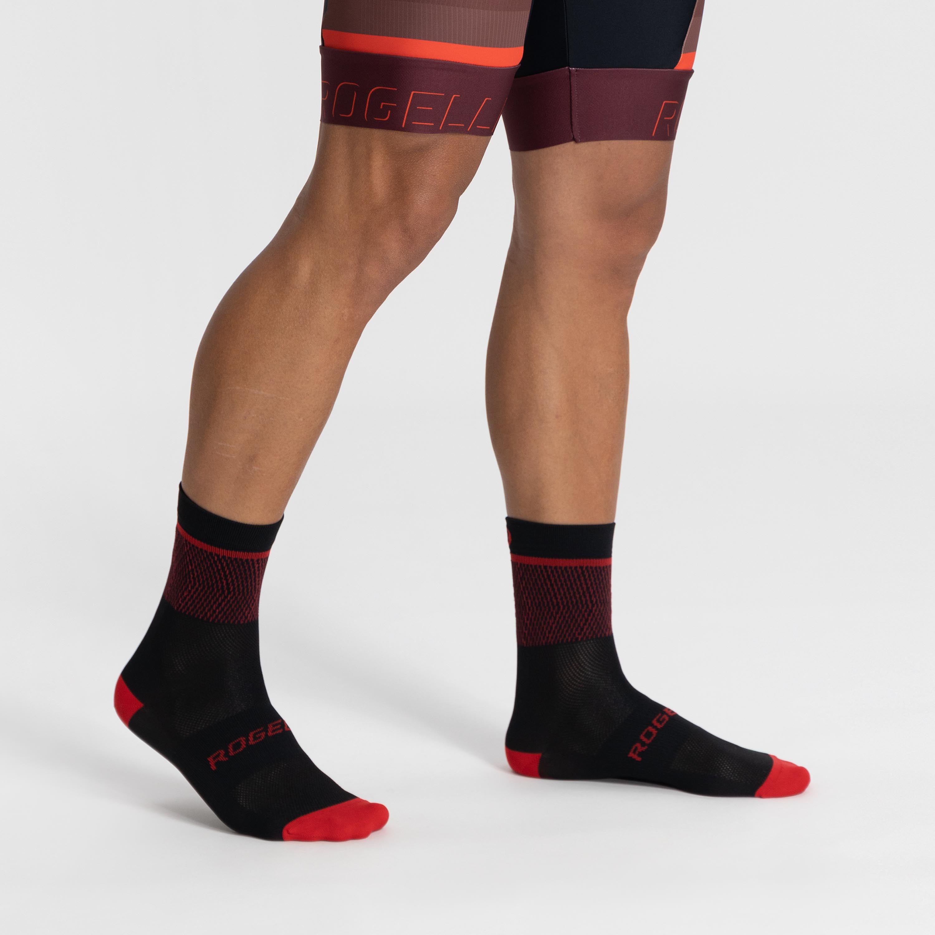 Hero II Radsocken - Schwarz/Burgund/Rot