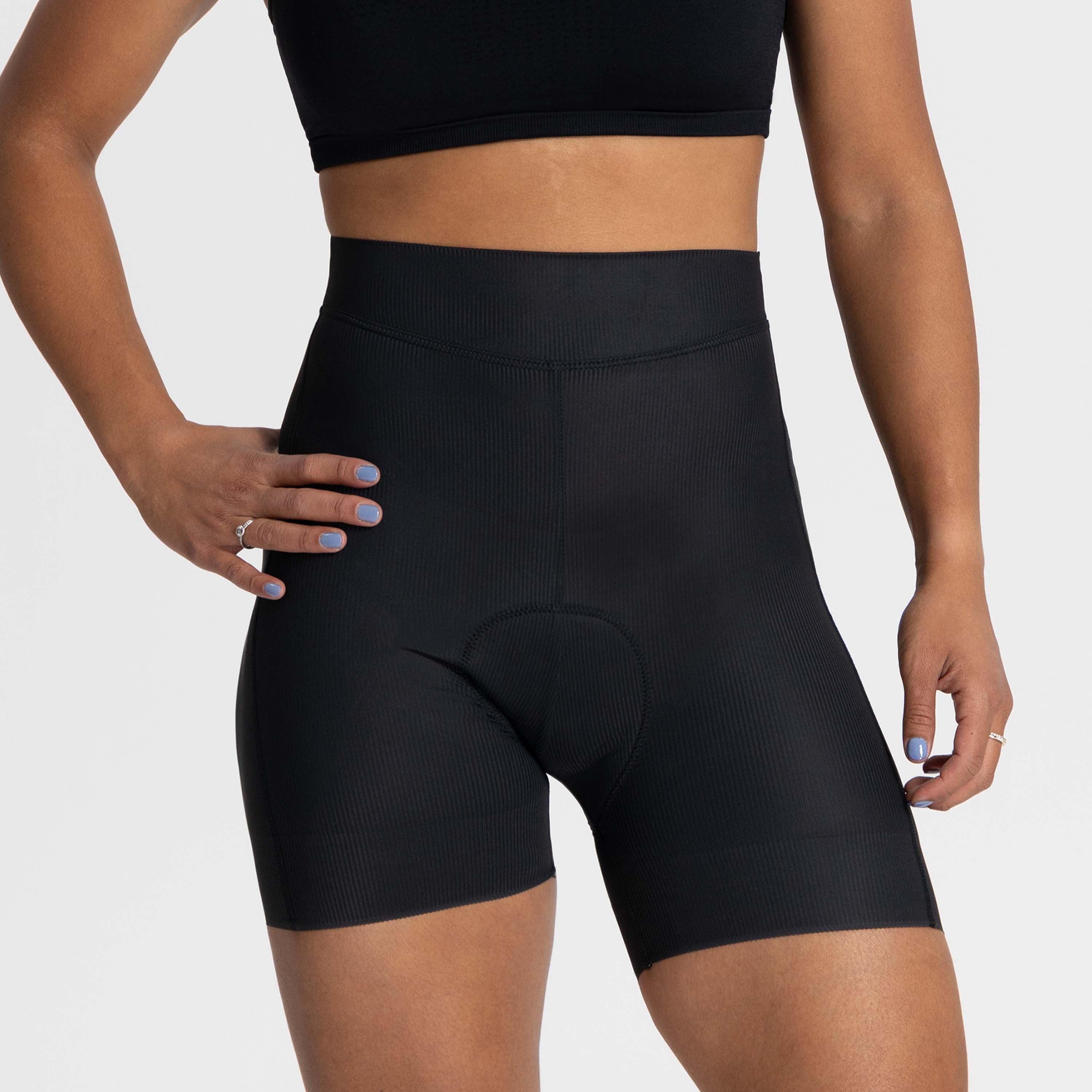 Rogelli Prime fiets boxershort dames zwart gedragen voorkant.